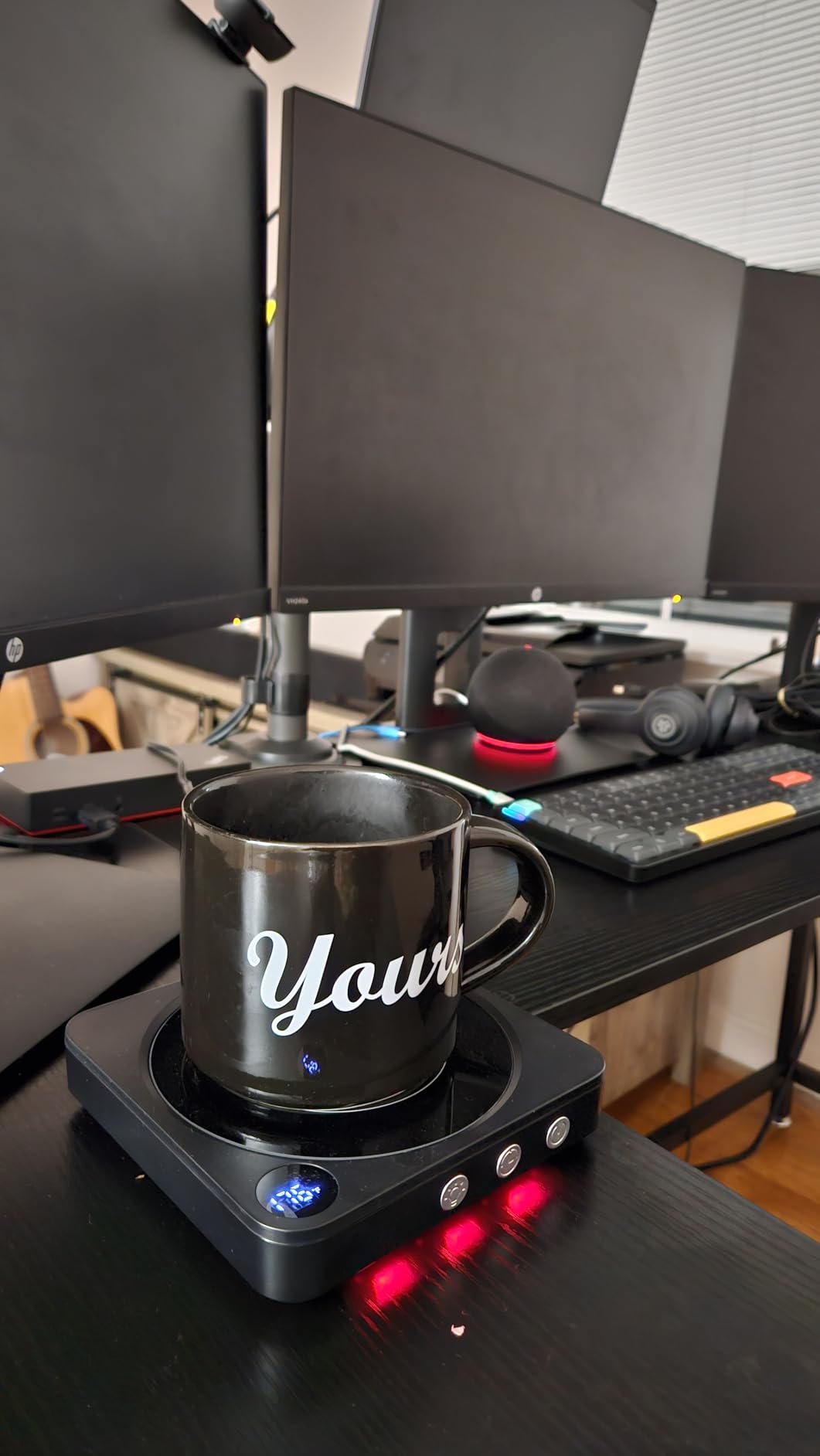 Mug Warmer - 36W Coffee Mug Warmer for Desk with Temperature Display, 2-12Hrs Auto Shut Off, Smart Candle Warmer - Ideal Coffee Gifts Accessories Keep Beverages Coffee Warmer (Wood) - Customer Photo 2