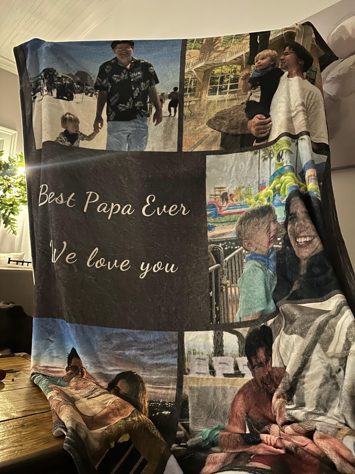 ShineSand Ships Next Day, Custom Blanket with Picture Text, Personalized Throw Blankets with Mom Dad Daughter Son Family Photos, Customized Christmas Birthday Gift for Adults Kids - Customer Photo 2