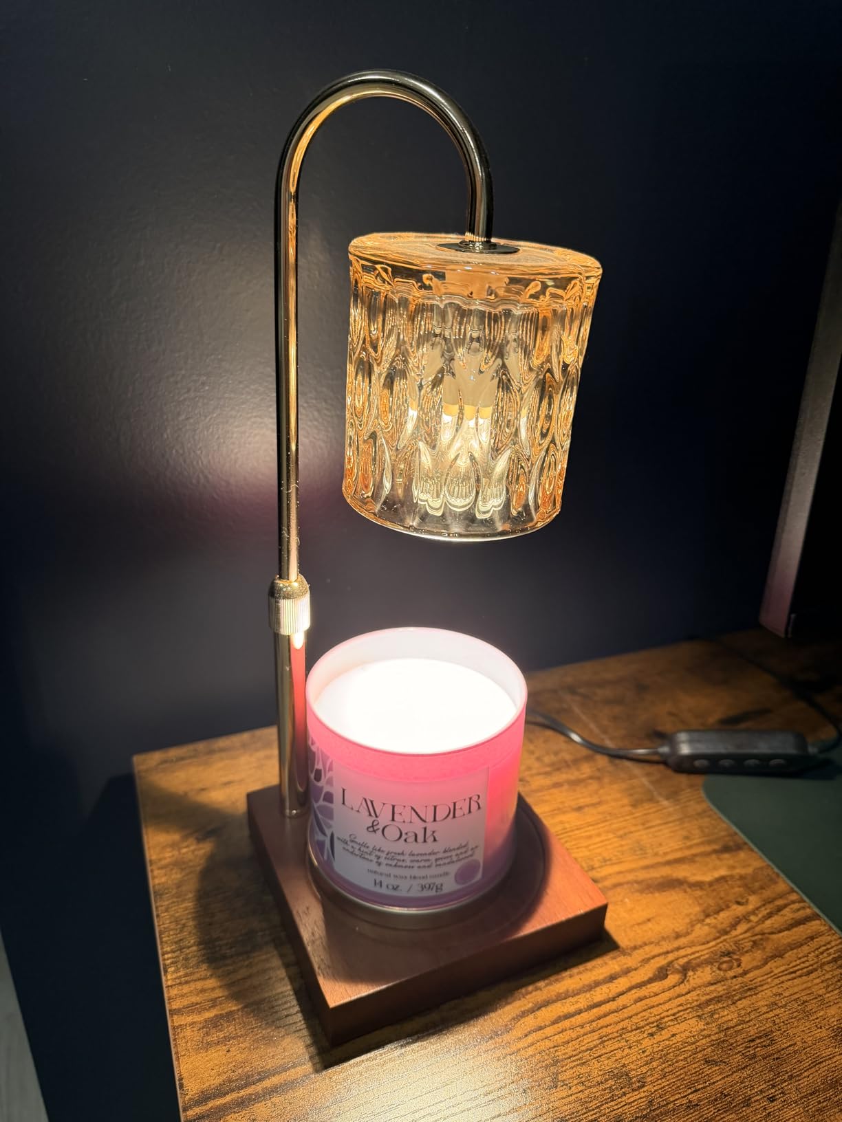 Candle Warmer Lamp with 3 Bulbs, Adjustable Height Dimmable Candle Warmer with Timer, Candle Lamp with Charming Gift Box Ribbon,Birthday Gifts for Women Mom, House Warming Gifts New Home Decor - Customer Photo 2