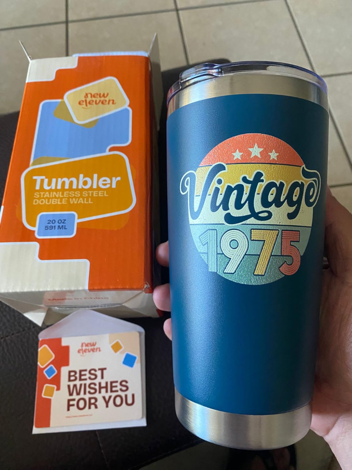 NewEleven Christmas Gifts For Men, Women - Funny Gag Gifts Ideas For Dad, Mom, Grandpa, Grandma, Husband, Wife, Uncle, Him - 40th 50th 60th 70th 80th Birthday Gifts For Men Women – 20 Oz Tumbler - Customer Photo 1