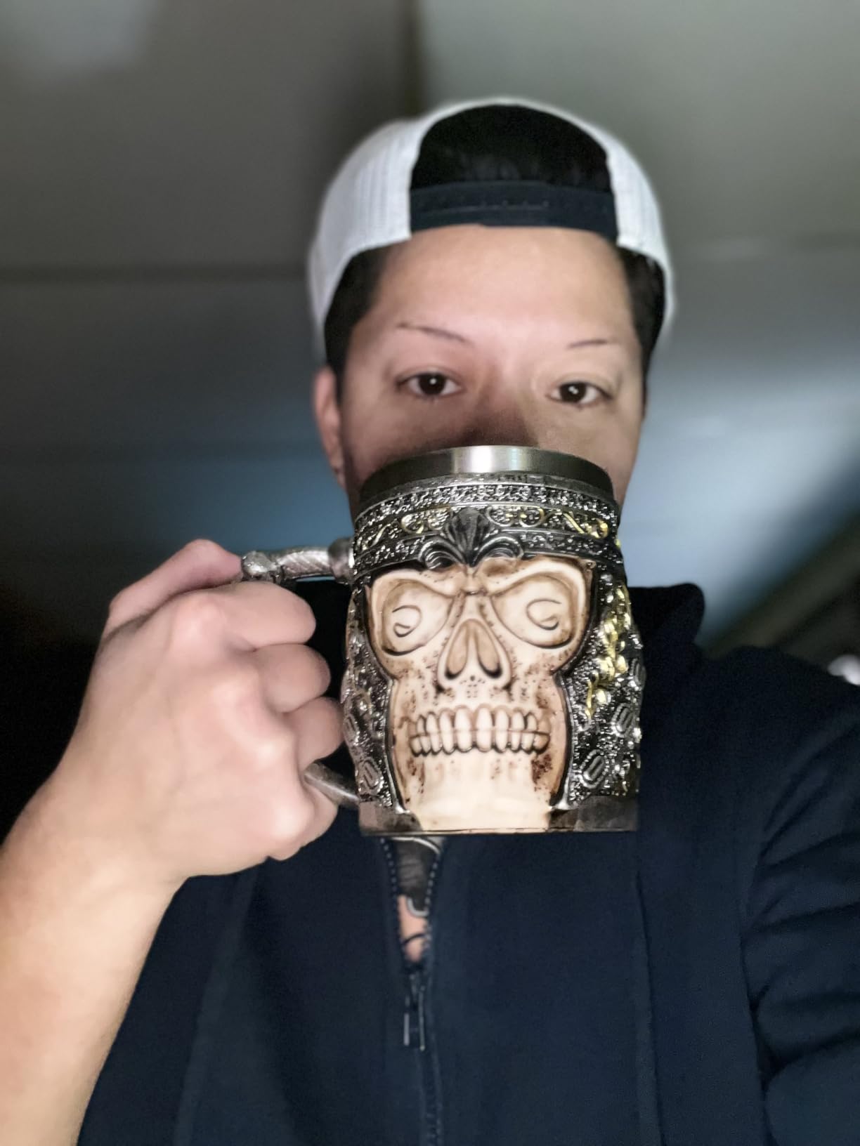 CHICVITA Viking Decor Beer Mug Coffee Cup with Dragon Handle, Viking Gifts for Men, Medieval Renaissance Decorations, 18 Oz - Customer Photo 1