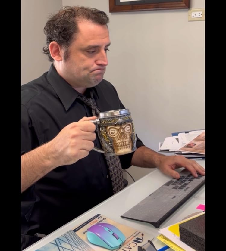 CHICVITA Viking Decor Beer Mug Coffee Cup with Dragon Handle, Viking Gifts for Men, Medieval Renaissance Decorations, 18 Oz - Customer Photo 2