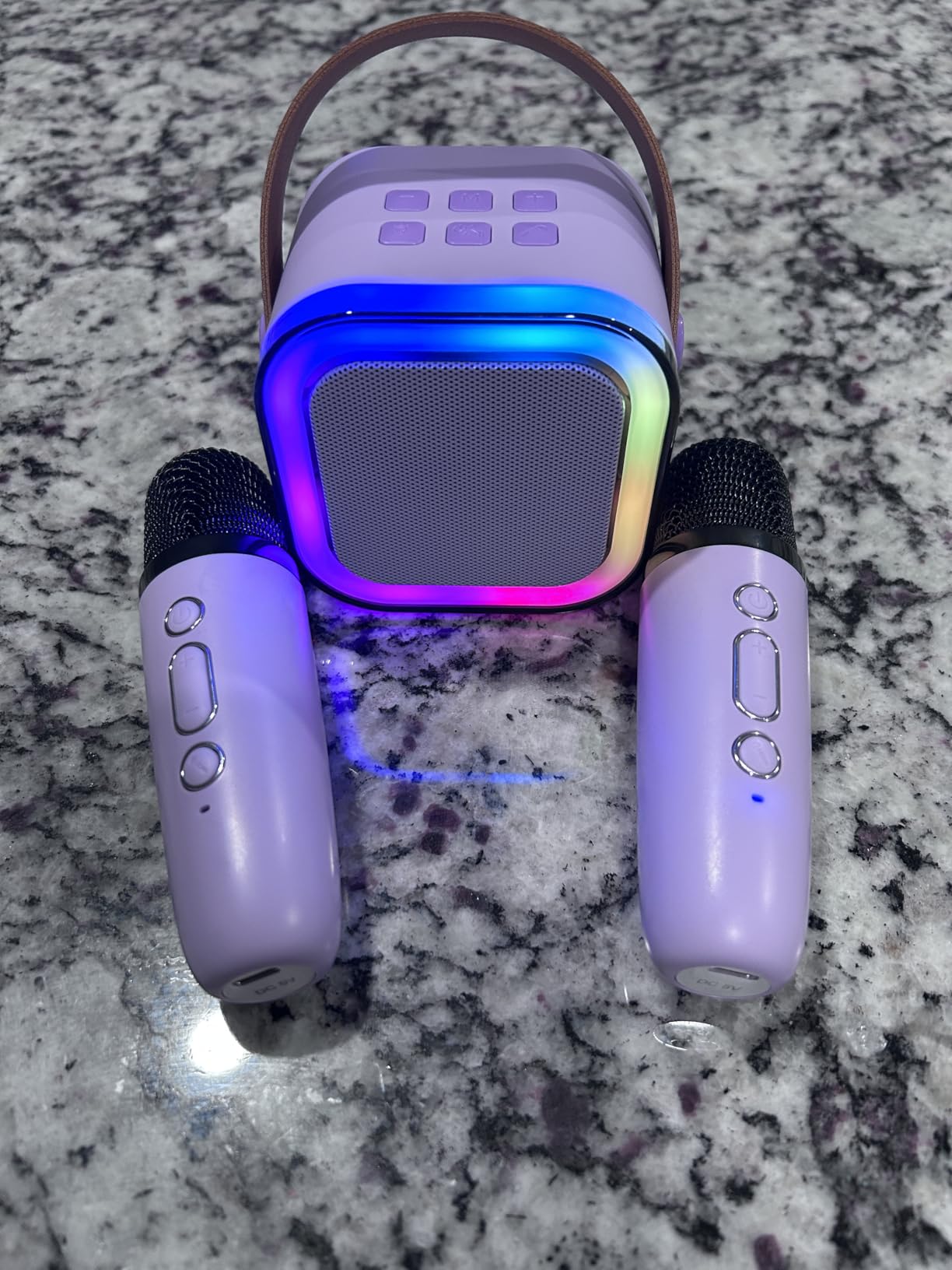 Mini Karaoke Machine for Kids, 2025 TOP Toys Christmas Birthday Gifts Ideas for Girls Ages 4, 5, 6, 7, 8, 9, 10, 12+ Years Old, Portable MP3 Player with 2 Wireless Mics for Party - Customer Photo 1