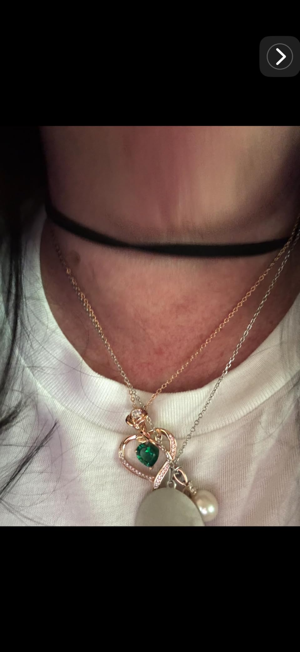 LOUISA SECRET Rose Flower Heart Birthstone Necklaces for Women, 925 Sterling Silver Fine Jewelry, Pendant Heart Necklaces Birthday Anniversary Christmas Gift for Women Wife Mom Girlfriend Lady - Customer Photo 2