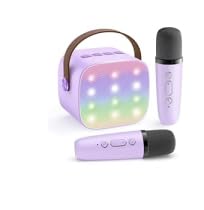 Mini Karaoke Machine with 2 Wireless Microphones, TOP Kids Gifts for Girls Ages 3, 4, 5, 6, 7, 8, 9, 10, 11, 12 +Years Old, 4-12th Christmas Birthday Toy Gift for Girls Boys Party (Purple) - Customer Photo 2