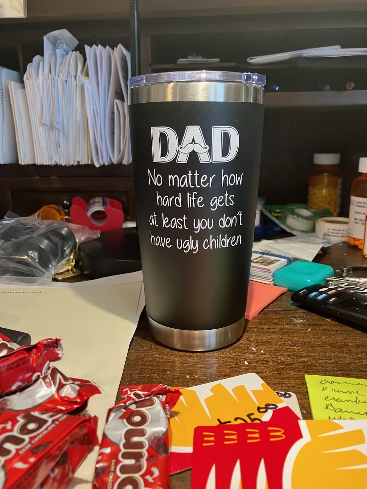 NewEleven Christmas Gift For Dad - Cool Dad Gifts From Daughter - Unique Birthday Present Ideas For Father, Husband, Bonus Father, Step Papa, New Papa From Son - 20 Oz Tumbler - Customer Photo 2