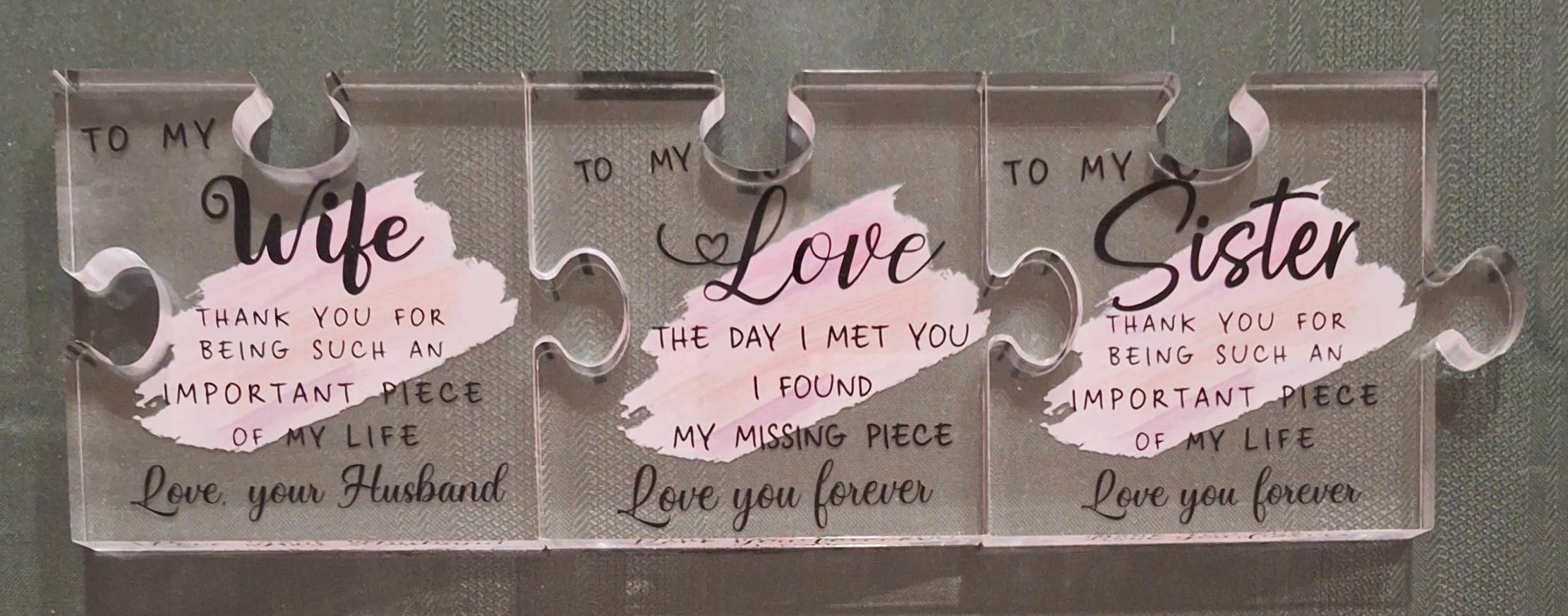 LukieJac Aunt Gifts - Unique Acrylic Puzzle-Shaped Plaque Desk Decoration for Aunt's Birthday, Christmas, Wedding, Mother's Day - Customer Photo 1