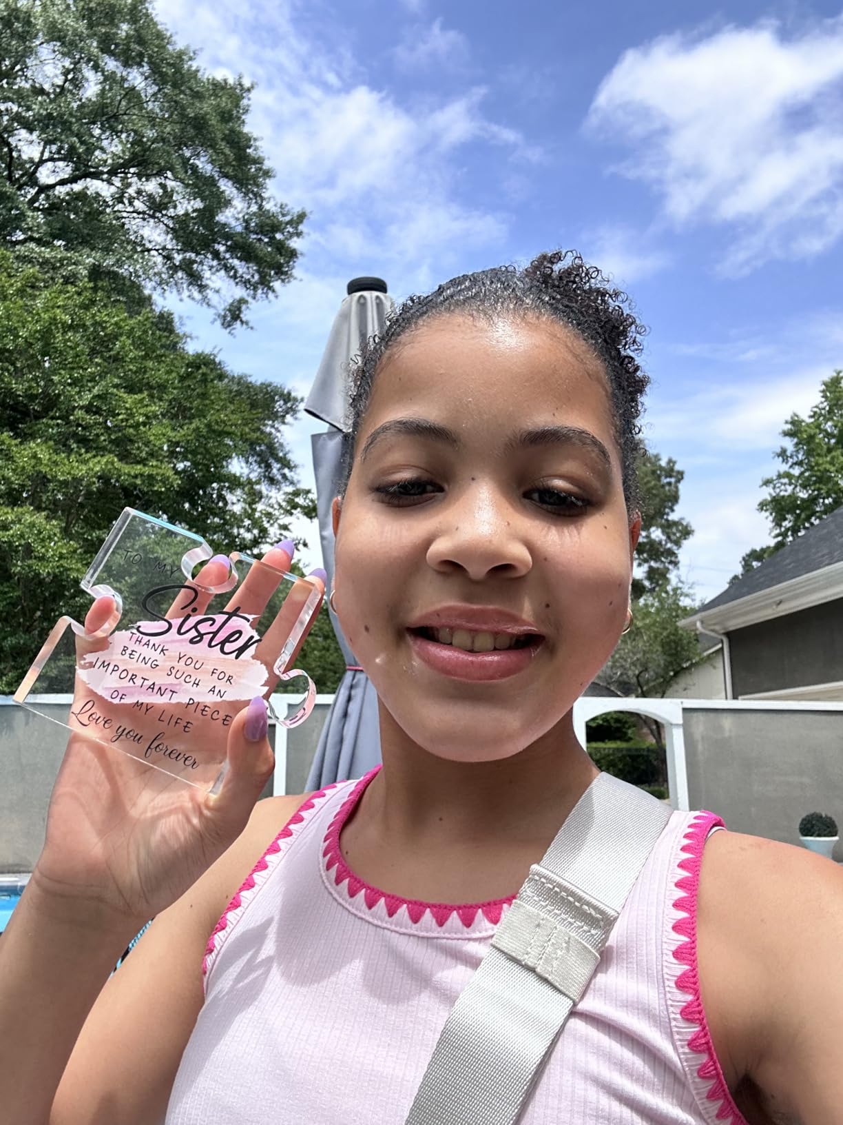 LukieJac Aunt Gifts - Unique Acrylic Puzzle-Shaped Plaque Desk Decoration for Aunt's Birthday, Christmas, Wedding, Mother's Day - Customer Photo 2