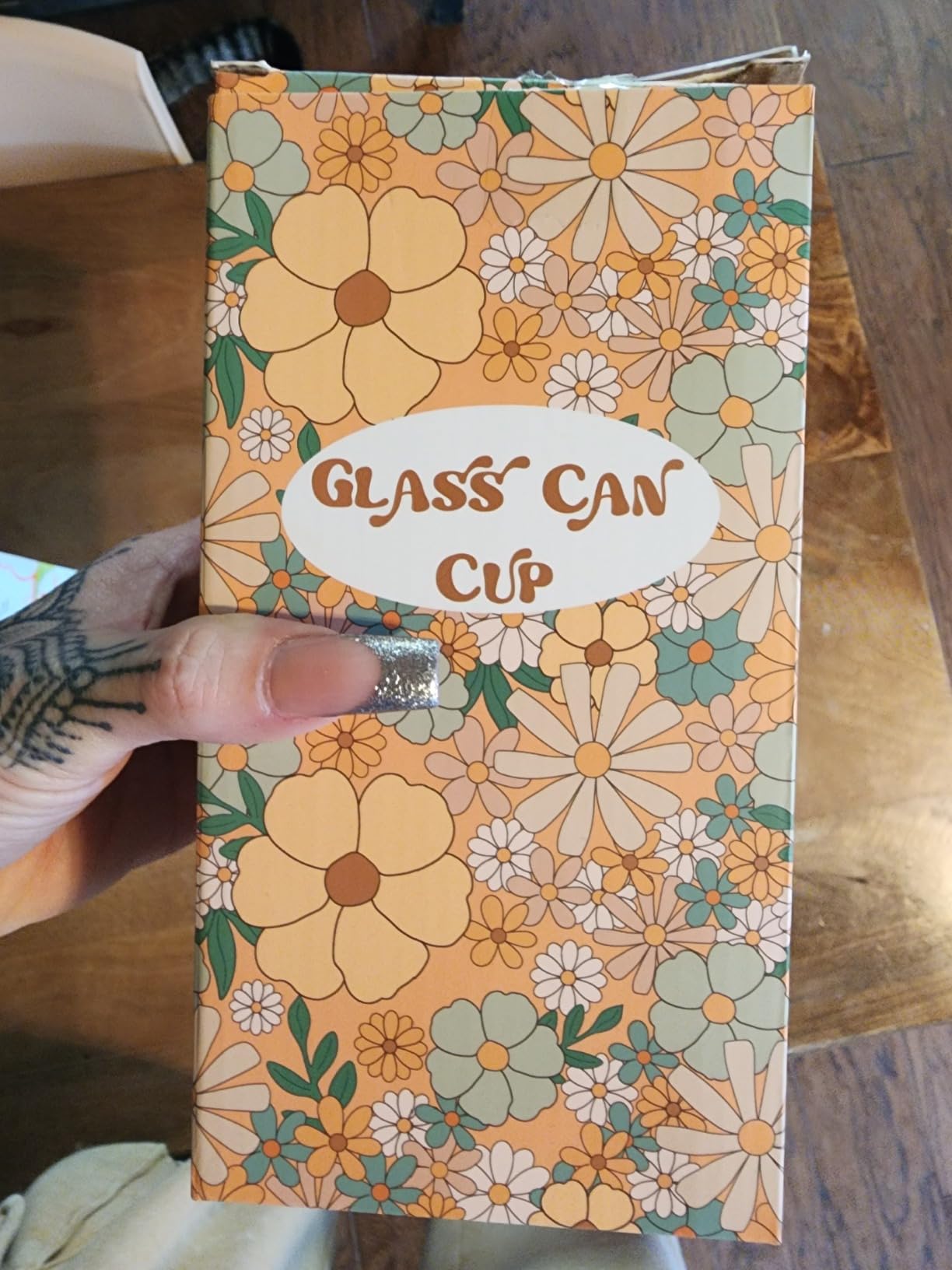 Fairy's Gift New Mom 16 oz Glass Cup with Lid Straw, Funny New Mom Gifts for Women, Christmas Birthday, Postpartum, Pregnancy Gifts for Expecting Mommy, Pregnant Women, Mother to Be, First Time Mommy - Customer Photo 1