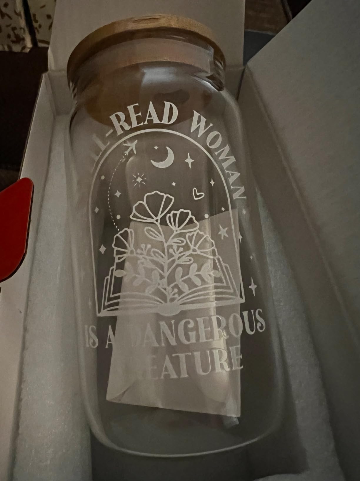 NewEleven Christmas Book Lovers Gifts for Women, Friends - Bookshelf Cup, Accessories for Writers, Readers, Librarian, Bookaholic, Bookworm - 16 Oz Coffee Glass - Customer Photo 1