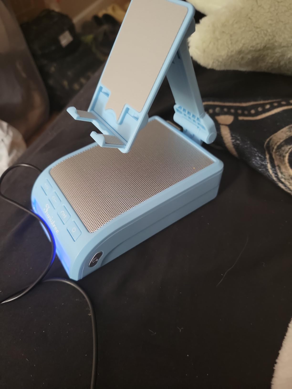 Funistree Dad Men Him Husband Gifts from Daughter Son Wife, Cell Phone Stand with Wireless Bluetooth Speaker, Tech Gadget Adjustable Detachable White Noise Sound Machine Dad Birthday Gifts Customer Review Funistree Dad Men Him Husband Gifts from Daughter Son Wife, Cell Phone Stand with Wireless Bluetooth Speaker, Tech Gadget Adjustable Detachable White Noise Sound Machine Dad Birthday Gifts - Customer Photo 2