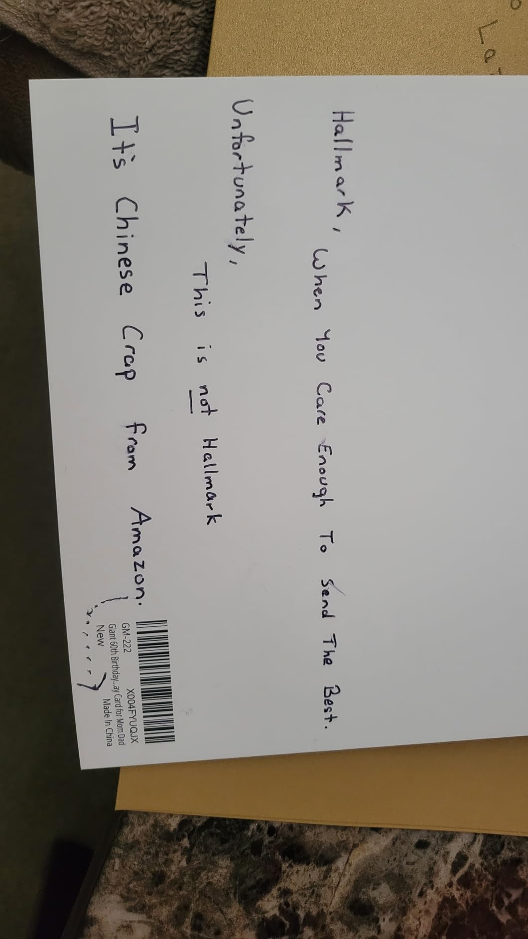 Huameigf Giant 60th Birthday Card Gift for Women Men, Hilarious 60 Years Old Birthday Gift for Husband Wife, Large 60 Bday Party Decorations for Friends Family, Big 60 Birthday Card for Mom Dad - Customer Photo 2