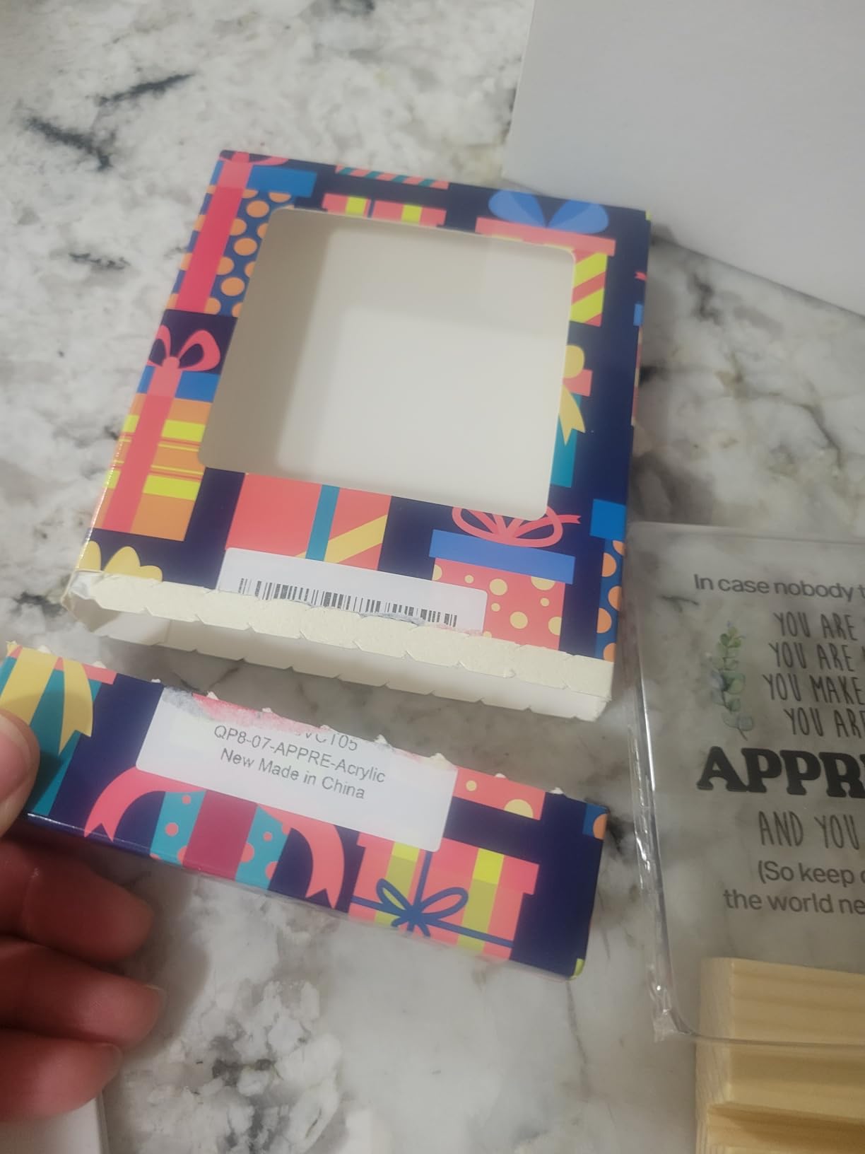 Inspirational Gift Ideas - Thank You Gifts for Women Men Friends - Appreciation Gifts for Coworker - Motivational Quote Clear Desk Sign Decor Home Office Desk Decor (4 x 4 Inches) - Customer Photo 3