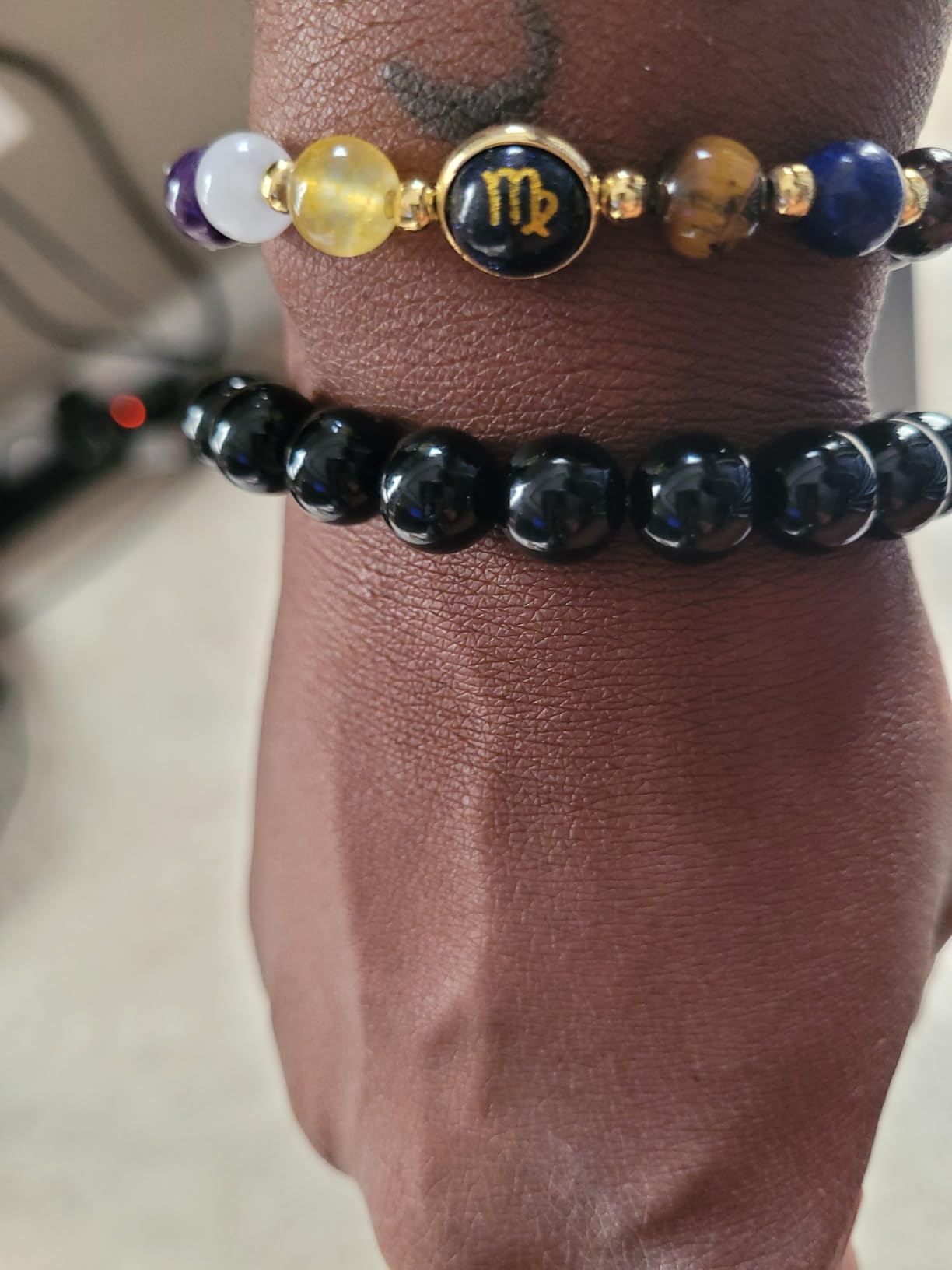 GolbalJew Zodiac Bracelets for Women 12 Constellations Healing Crystal Stone Beads Bracelet Birthday Zodiac Gifts Horoscope Spiritual Bracelet - Customer Photo 1