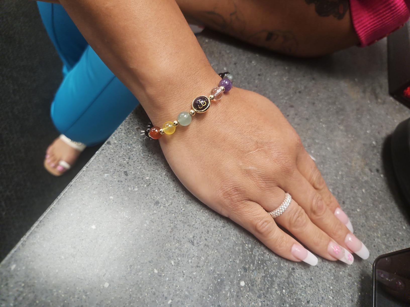 GolbalJew Zodiac Bracelets for Women 12 Constellations Healing Crystal Stone Beads Bracelet Birthday Zodiac Gifts Horoscope Spiritual Bracelet - Customer Photo 3