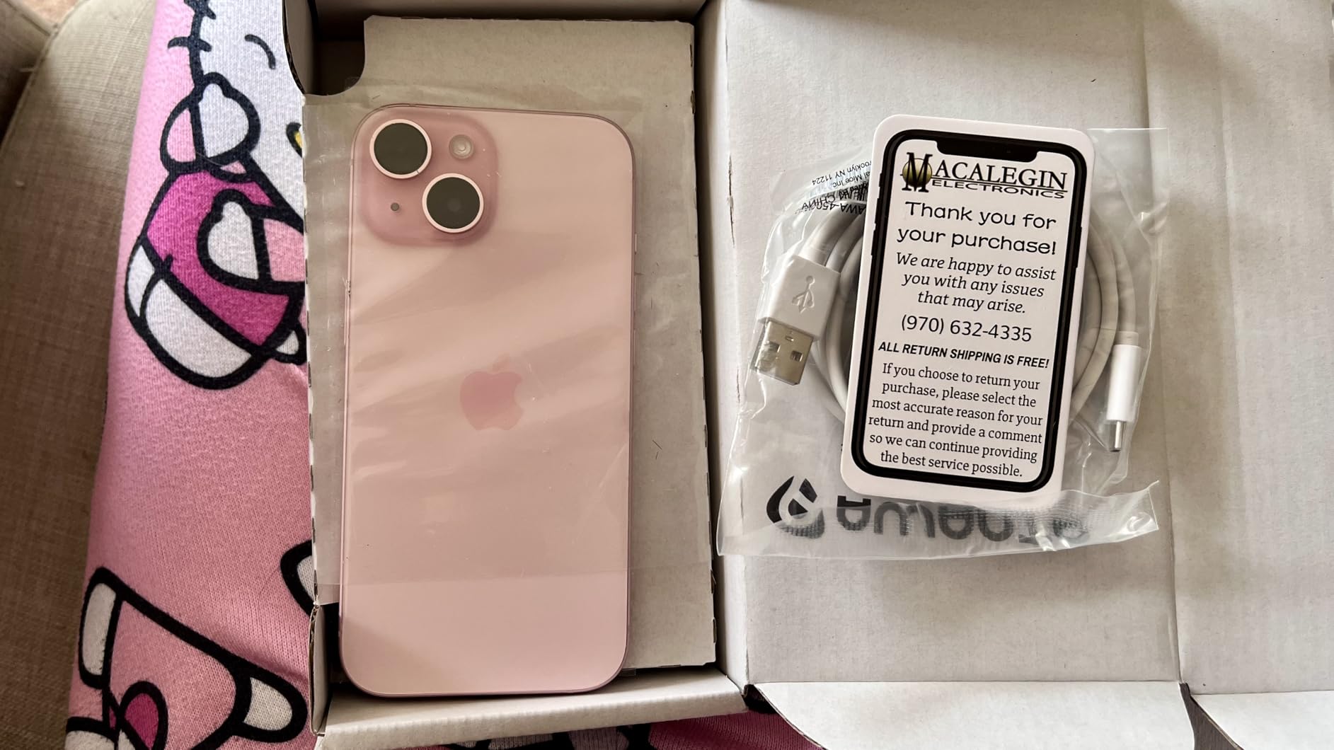 Apple iPhone 15 (Renewed), 128GB, Blue - Unlocked - Customer Photo 1