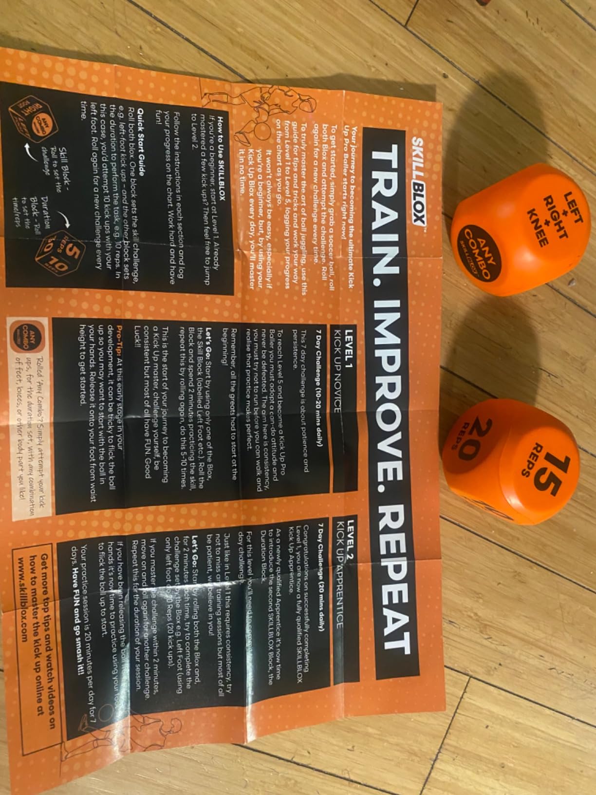 Soccer Kick Up Training Dice (2 pcs) - Soccer Gifts for Boys 8-12 Juggling Skills Game - Training Equipment Accessories (Kick UP DICE) - Customer Photo 2