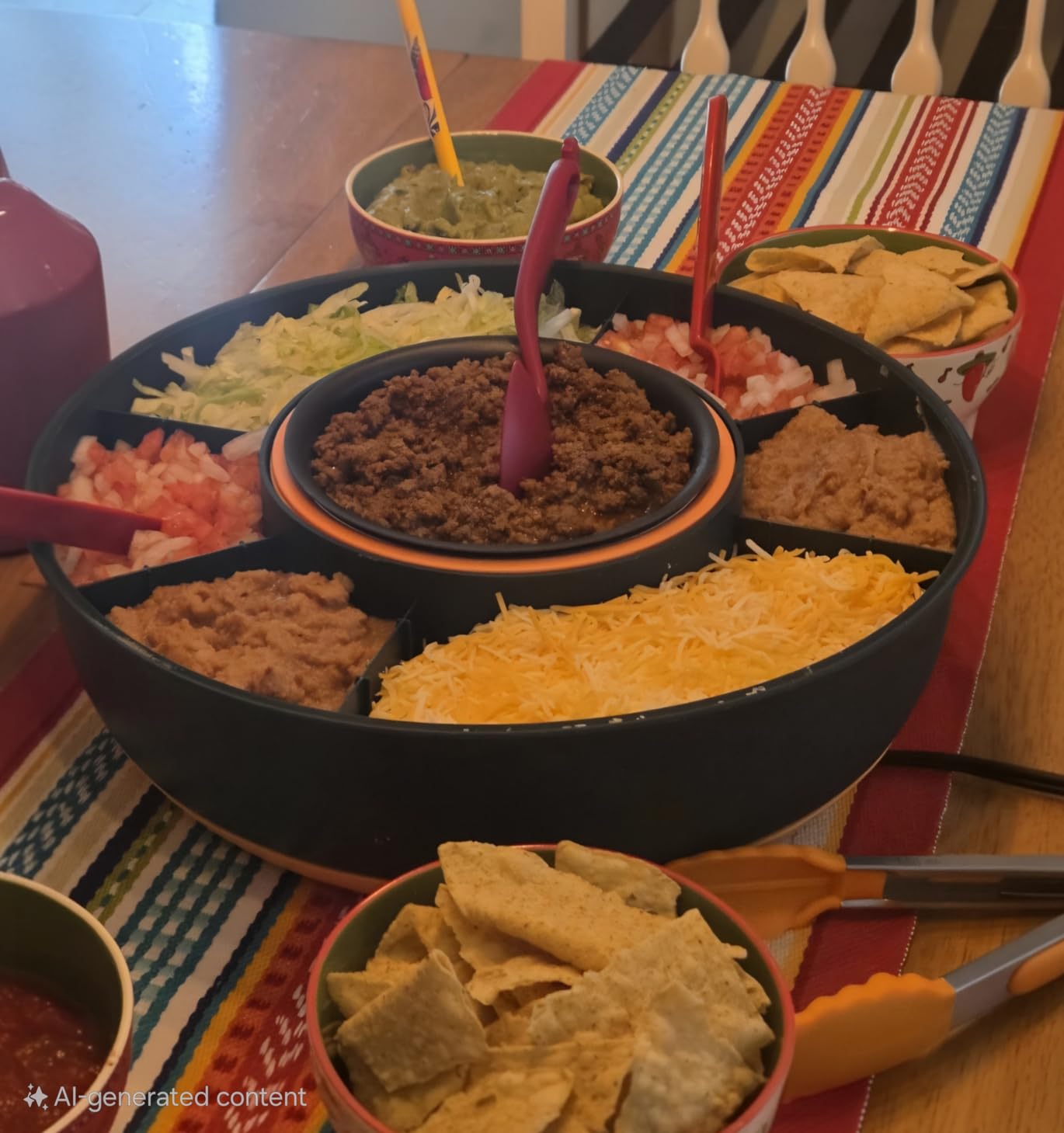 Taco Tuesday Kit - Taco Bar Serving Set for a Party - 30oz Heated Pot, 4 Taco Holders, & Detachable Lazy Susan Tray - Taco Night Fiesta – Unique Couple & Housewarming Gift Set Ideas Customer Review Taco Tuesday Kit - Taco Bar Serving Set for a Party - 30oz Heated Pot, 4 Taco Holders, & Detachable Lazy Susan Tray - Taco Night Fiesta – Unique Couple & Housewarming Gift Set Ideas - Customer Photo 1