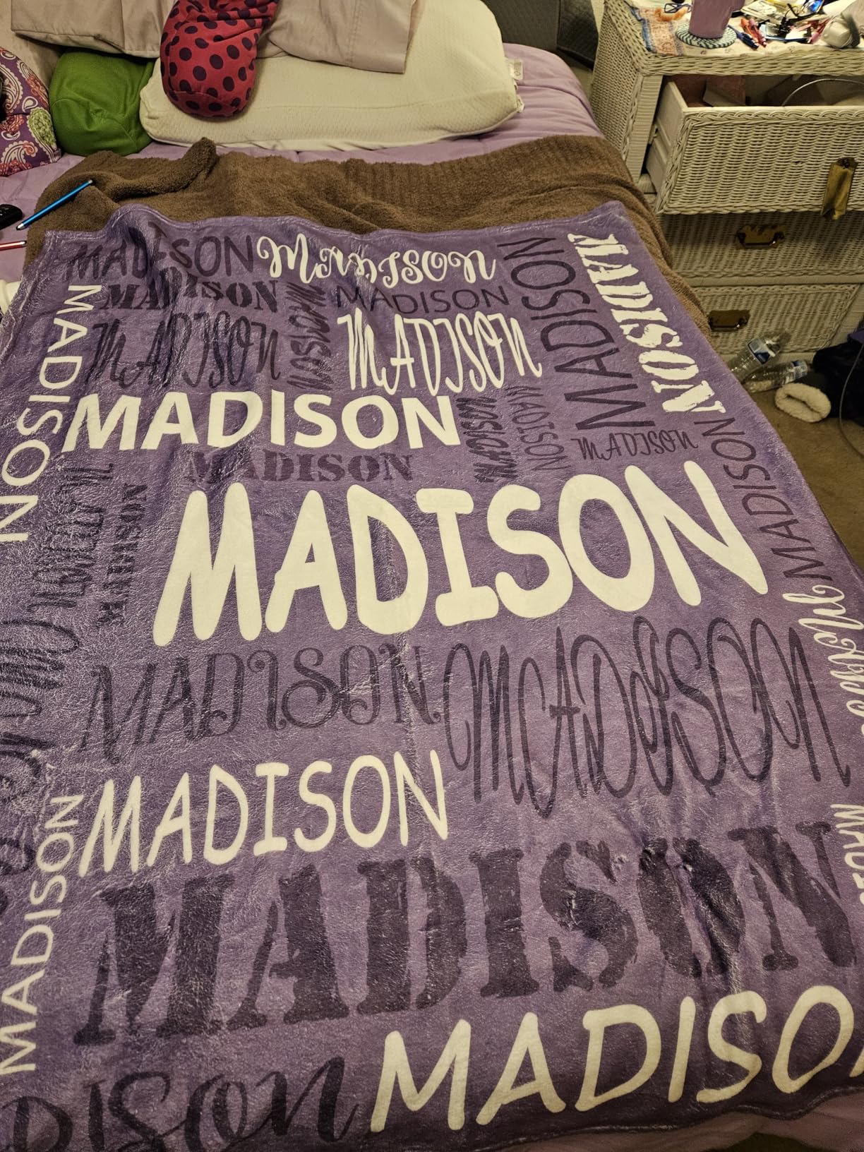 Ships Next Day, Personalized Blankets and Throws Custom Blanket with Name Customized Flannel Blanket for Kids Christmas Blanket Gifts for Teen Girls Boys - Customer Photo 1