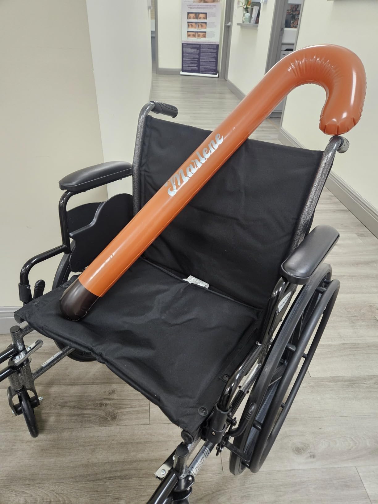 2 PCS Inflatable Walker and Cane,Funny Old Age Costume Accessories,Retirement Party Decorations Gag Gift - Customer Photo 3