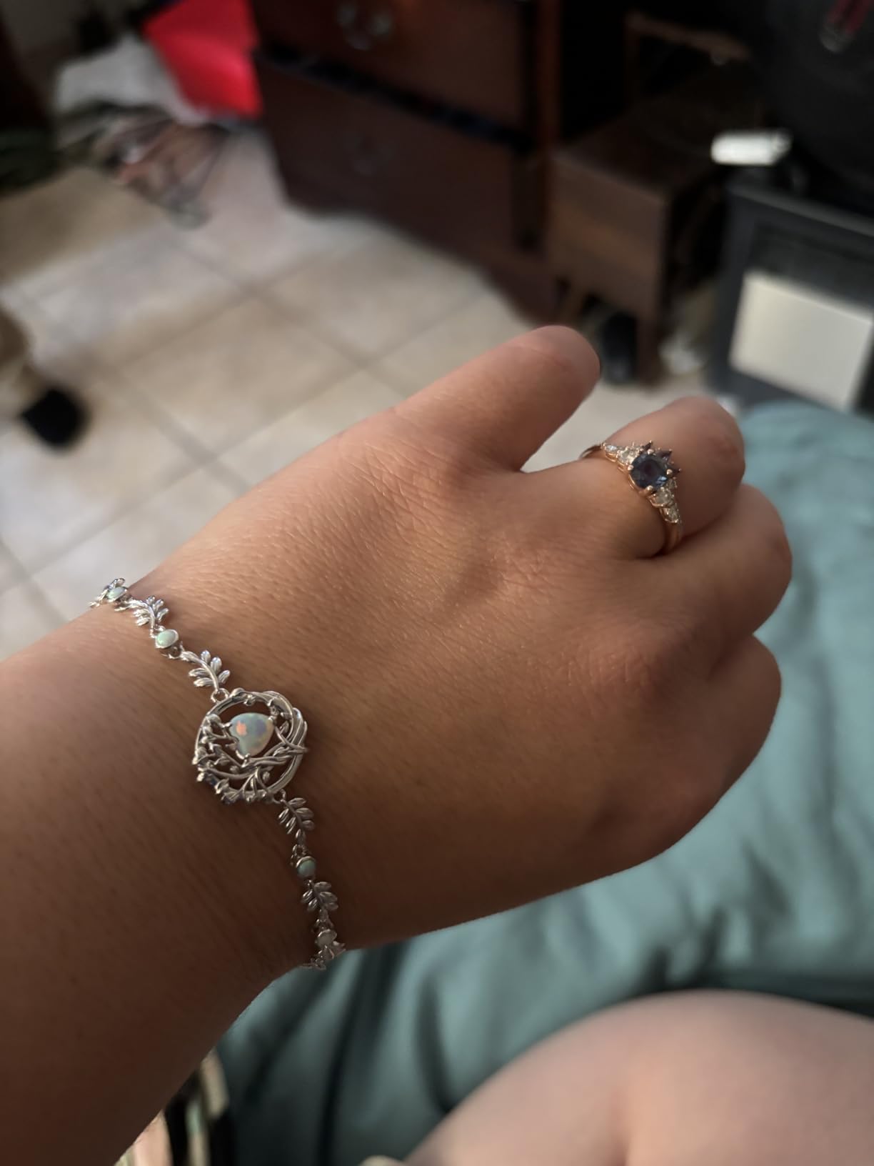 FANCIME Tree of life Birthstone Bracelet for Women Sterling Silver Tree Jewelry Birthstone Charm Bracelet Gemstone Anniversary Birthday Christmas Gifts for Wife Mom Her - Customer Photo 1