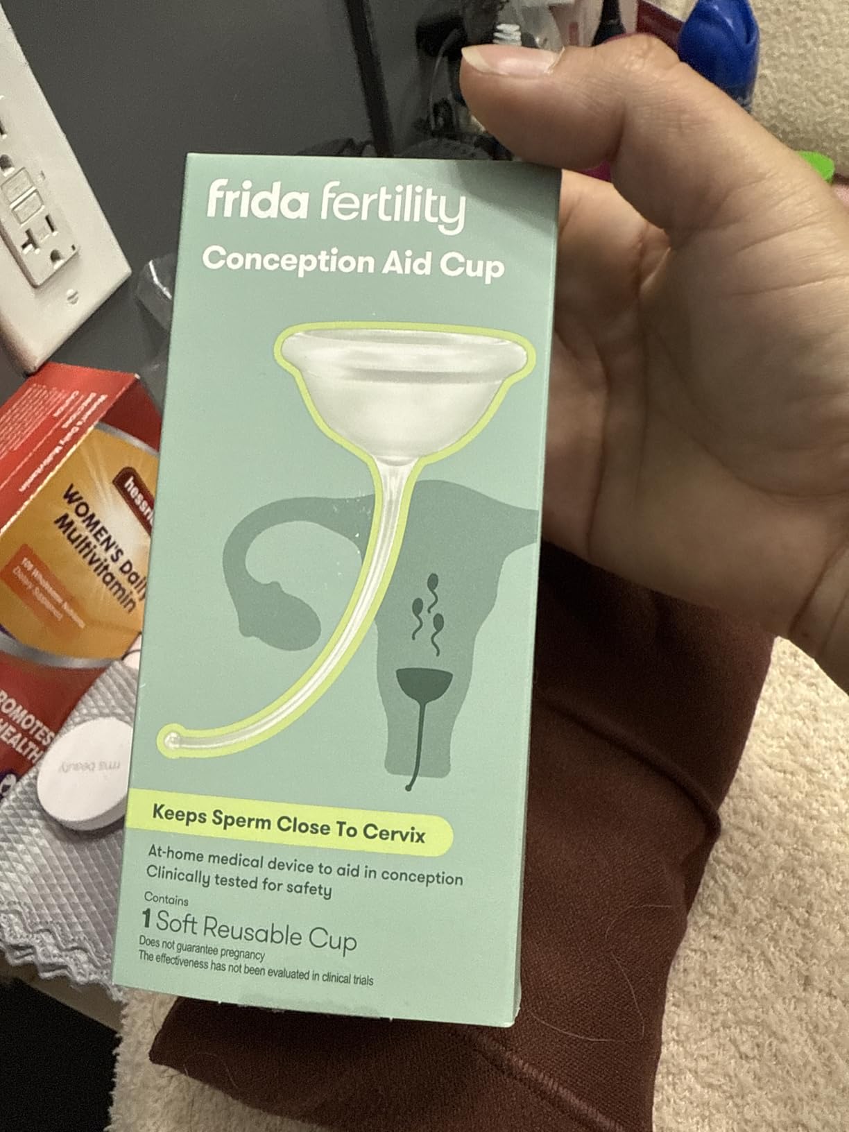 Frida Fertility Conception Aid Cup, Keeps Sperm Close to Cervix, Natural Pregnancy Support for Family Planning, Soft Flexible Silicone, Reusable Conception Cup and Storage Bag - Customer Photo 2