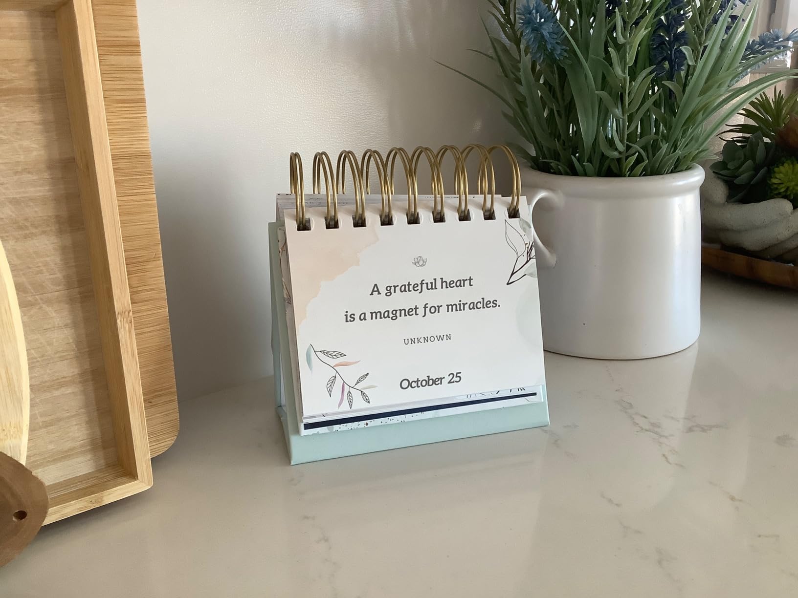 MESMOS 366 Daily Mindfulness Perpetual Calendar, Office Gifts for Coworkers, Office Desk Decor Women, Cute Desk Accessories for Women, Inspirational Gifts for Women, Office Desk Decorations - Customer Photo 2