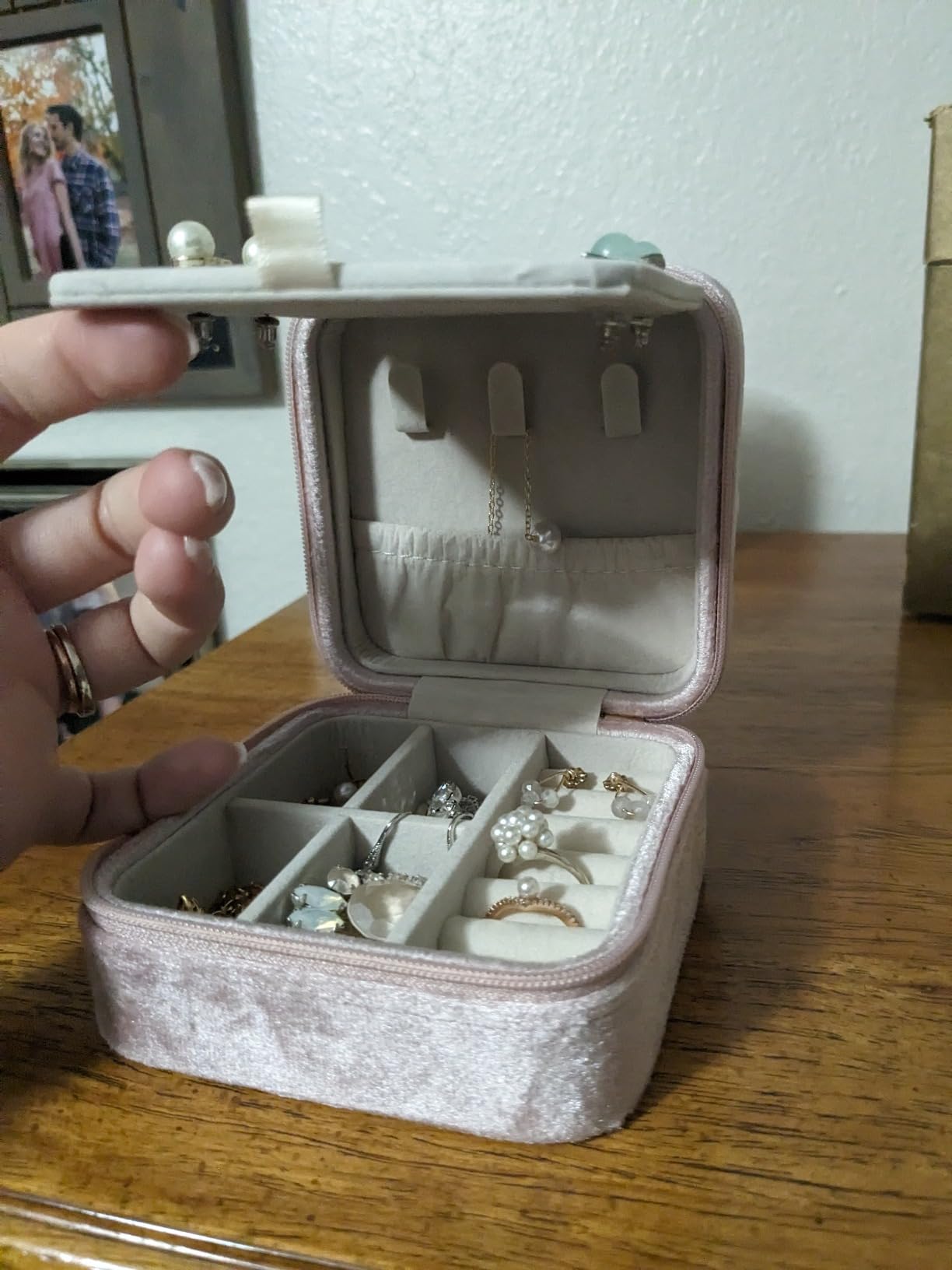 Vlando Graduation Gifts for Her, Graduation Travel Gifts for Women, 2025 Graduation Gifts Travel Accessories for Girls, Graduation Travel Essentials Small Jewelry Box - Letter N, Pink - Customer Photo 1