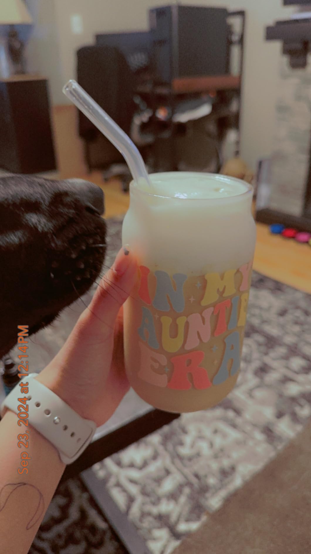 NewEleven Christmas Gifts For Aunt - Aunt Gifts From Niece, Nephew - Birthday Gifts For Aunt, New Aunt, Auntie, To Be Aunt, Aunt Announcement, Promoted To Aunt - 16 Oz Coffee Glass - Customer Photo 1