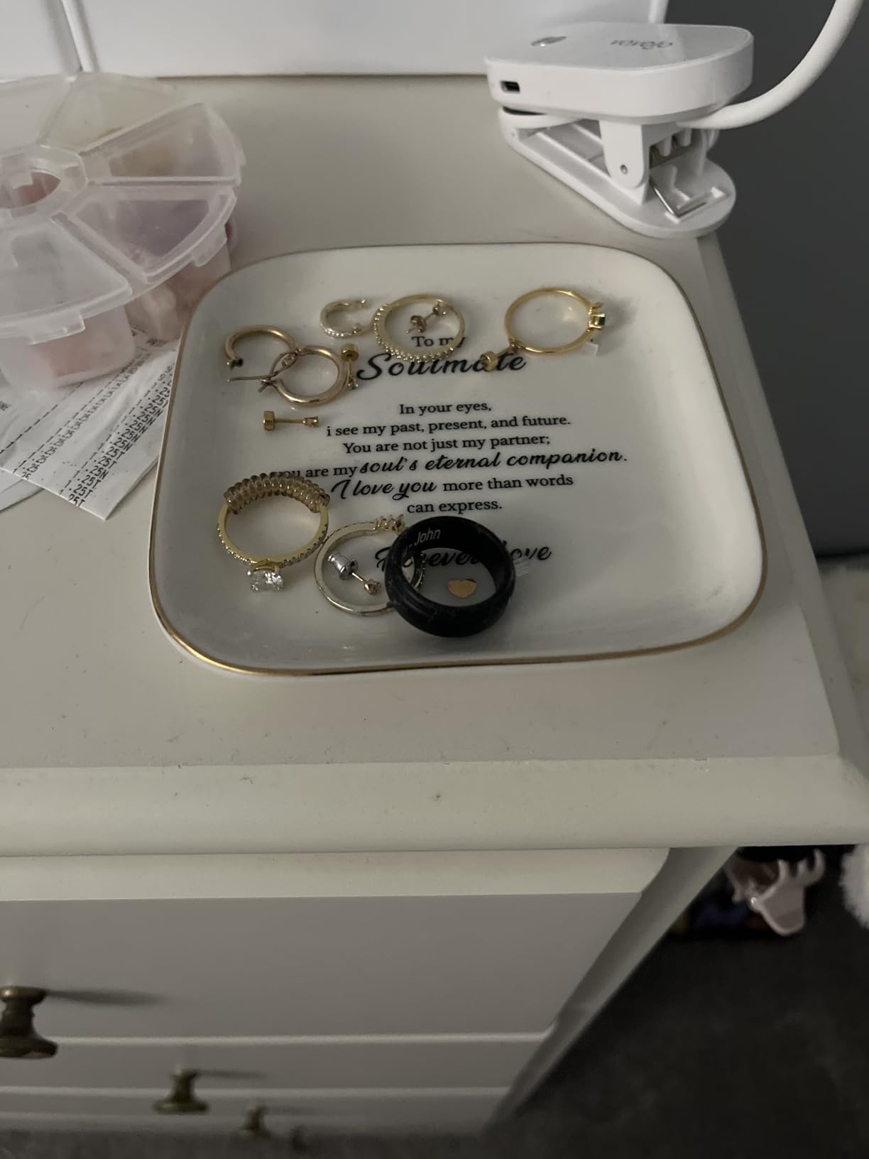 Scwhousi Ring Dish Jewelry Tray for Friend Mom Sister Maid of Honor,Birthday Mother's Day Christmas Gifts - Customer Photo 1