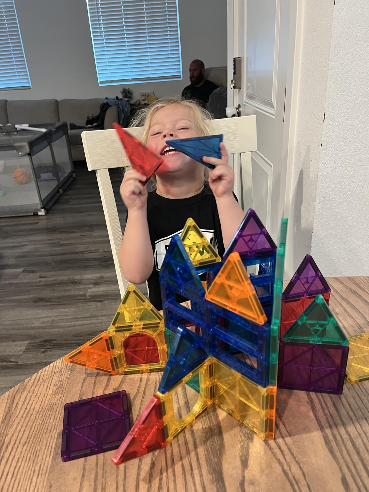 Dinosaur Toys Magnetic Tiles - Magnet Building Blocks for Toddler Kids Toys STEM Sensory Outdoor Toys for 3+ Year Old Boys and Girls, Dinosaur World Creative Games Kids - Customer Photo 4