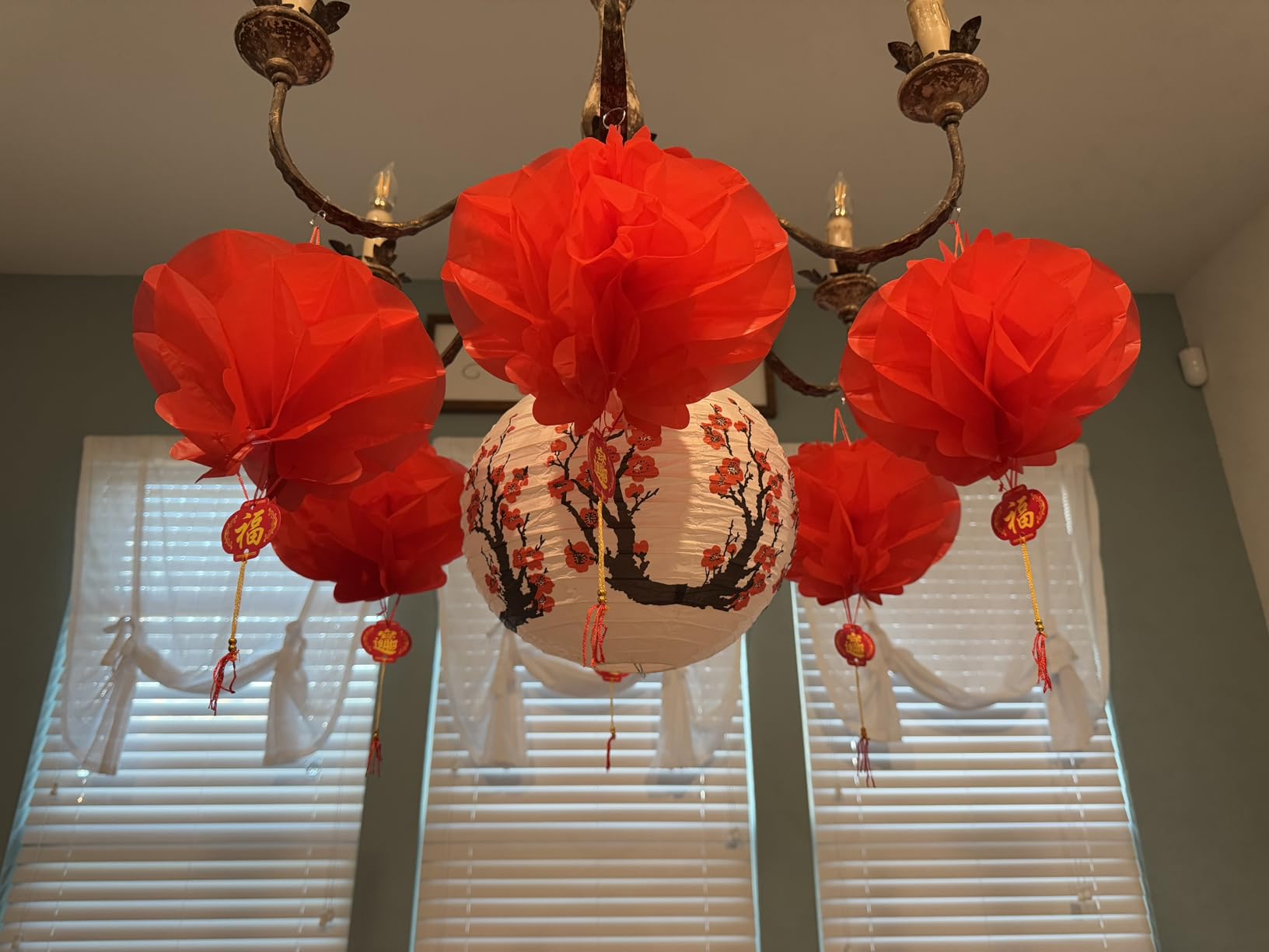 18Pcs Chinese New Year Decorations 2026, Spring Festival & Hibachi Party Decor Kit, 12