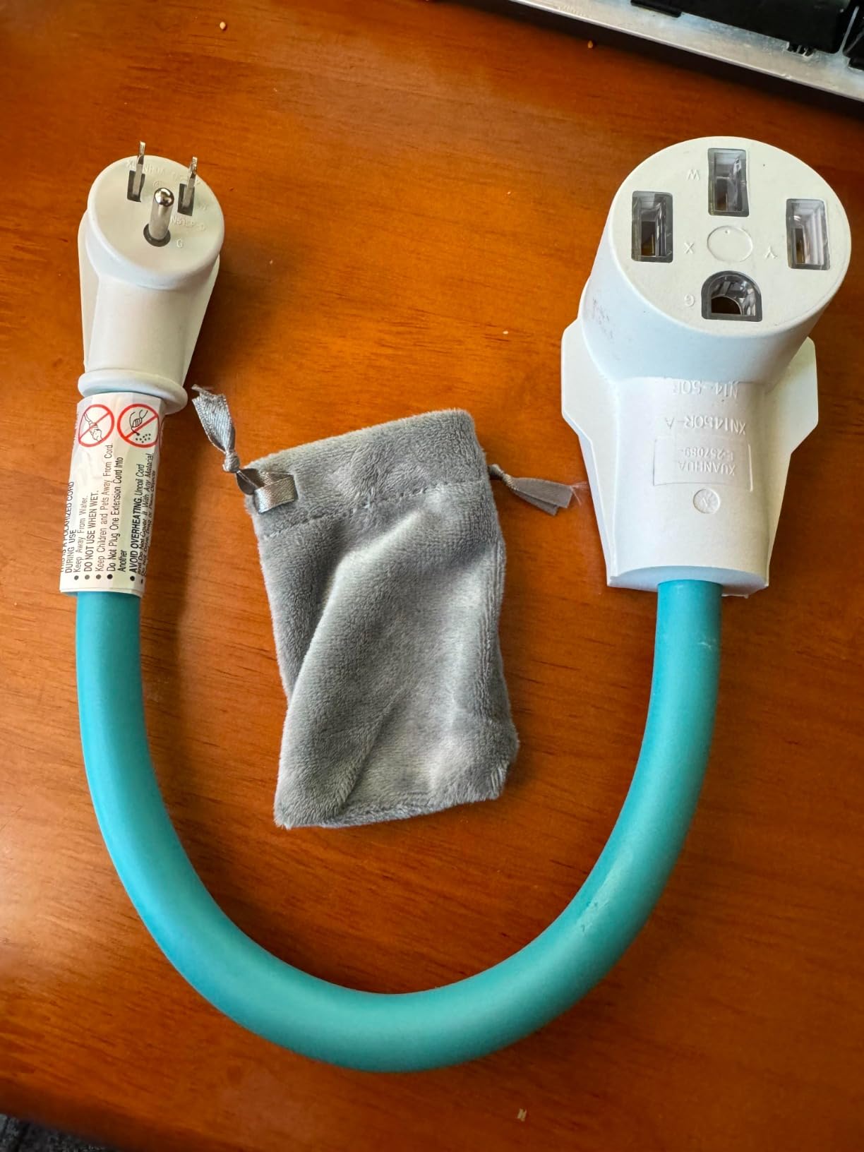 Shell NEMA 5-15P to 14-50R for Level 1 EVs,50 Amp to 15 Amp 110 Volt RV Adapter Cord Electrical Power Plug,Heavy Duty STW 10 Gauge 20 Inch - Customer Photo 2