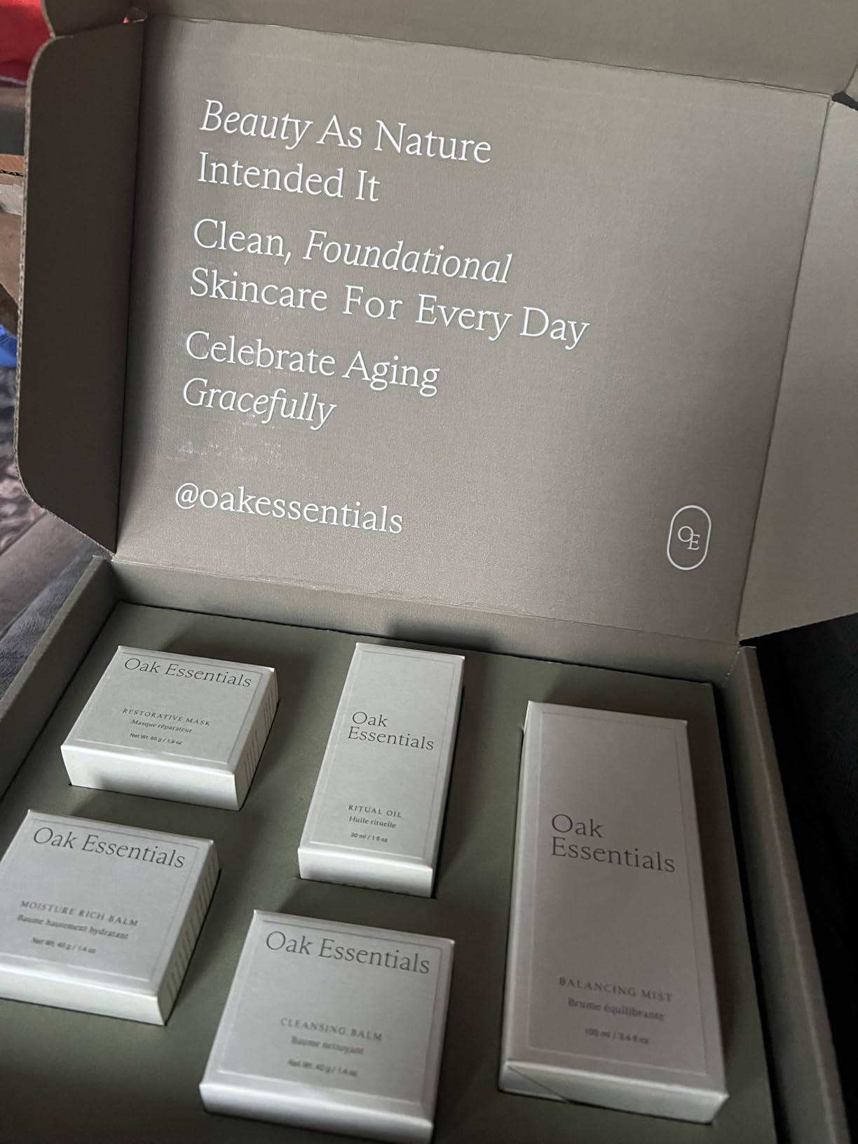 Oak Essentials The Routine At-Home Facial Gift Set | 5-Step Anti-Aging Skincare Routine with Blue Tansy Oil, Cleansing Balm & Face Mask - Customer Photo 2