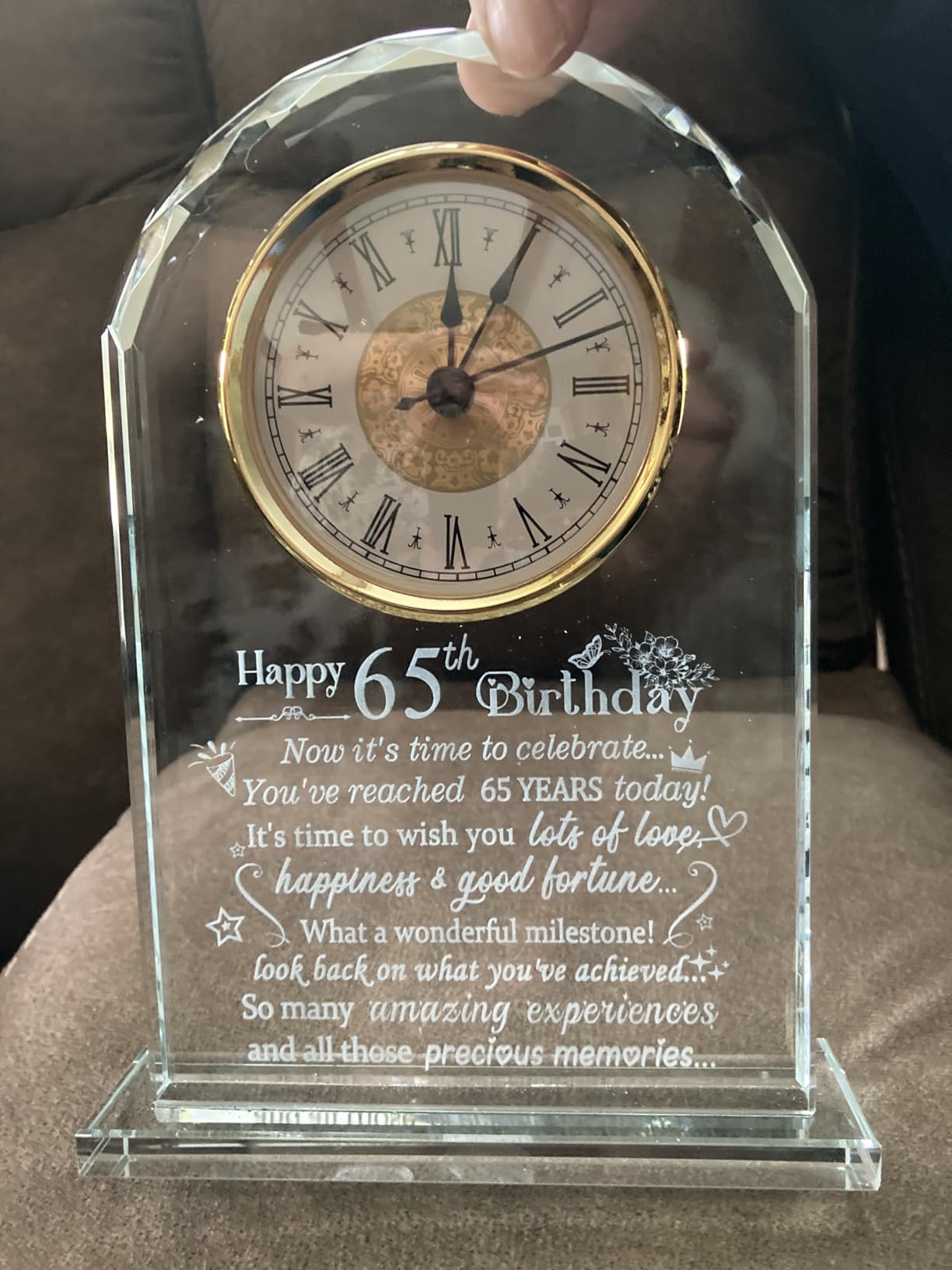 Ornalrist Happy 80th Birthday Quartz Clock Gifts for Women, Men, Couple, Parents & Grandma - 80 Year Old Birthday Presents for Her, Mom, Dad - 80 Year Blessing Quartz Clock Keepsake Home Decor - Customer Photo 1