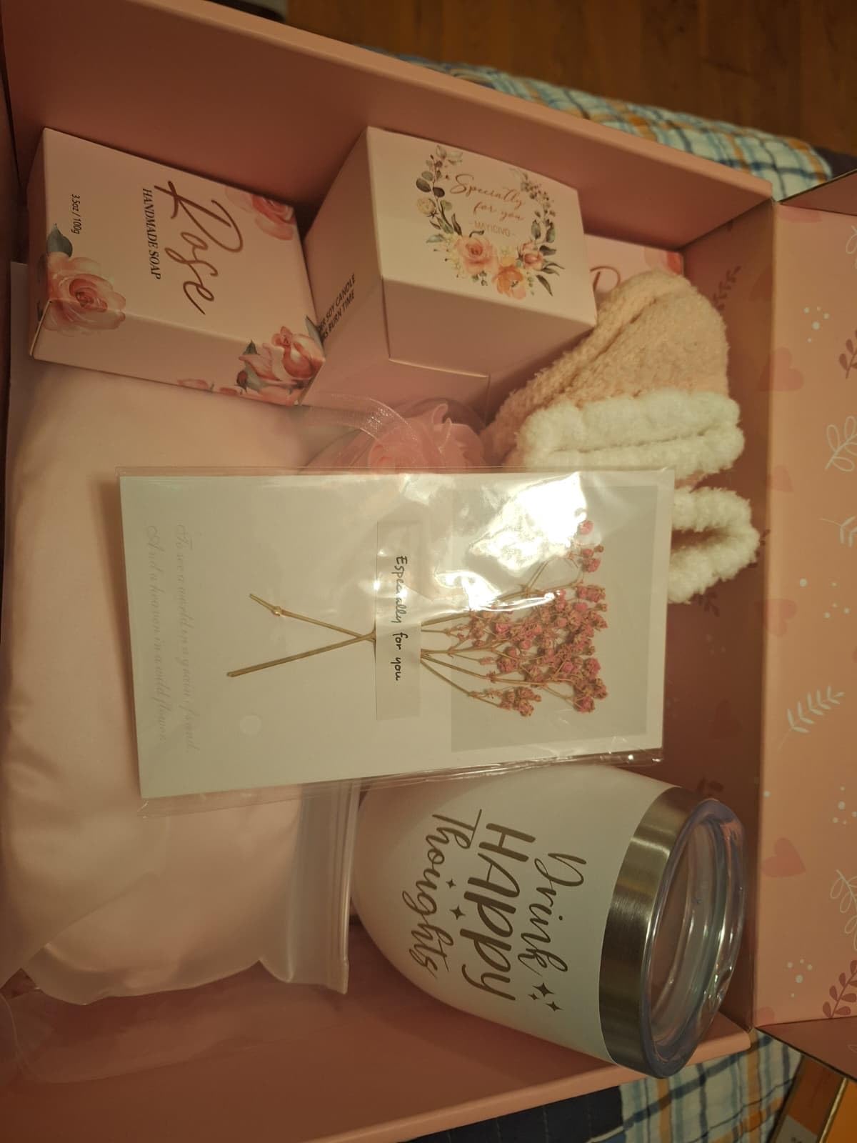 Birthday Gifts for Women Self Care Gifts Get Well Soon Gifts, Ocean Relaxing Spa Gifts Basket Care Package w/ Luxury Flannel Blanket, Unique Christmas Gifts Idea for Mom Her Friends Sister Wife - Customer Photo 1