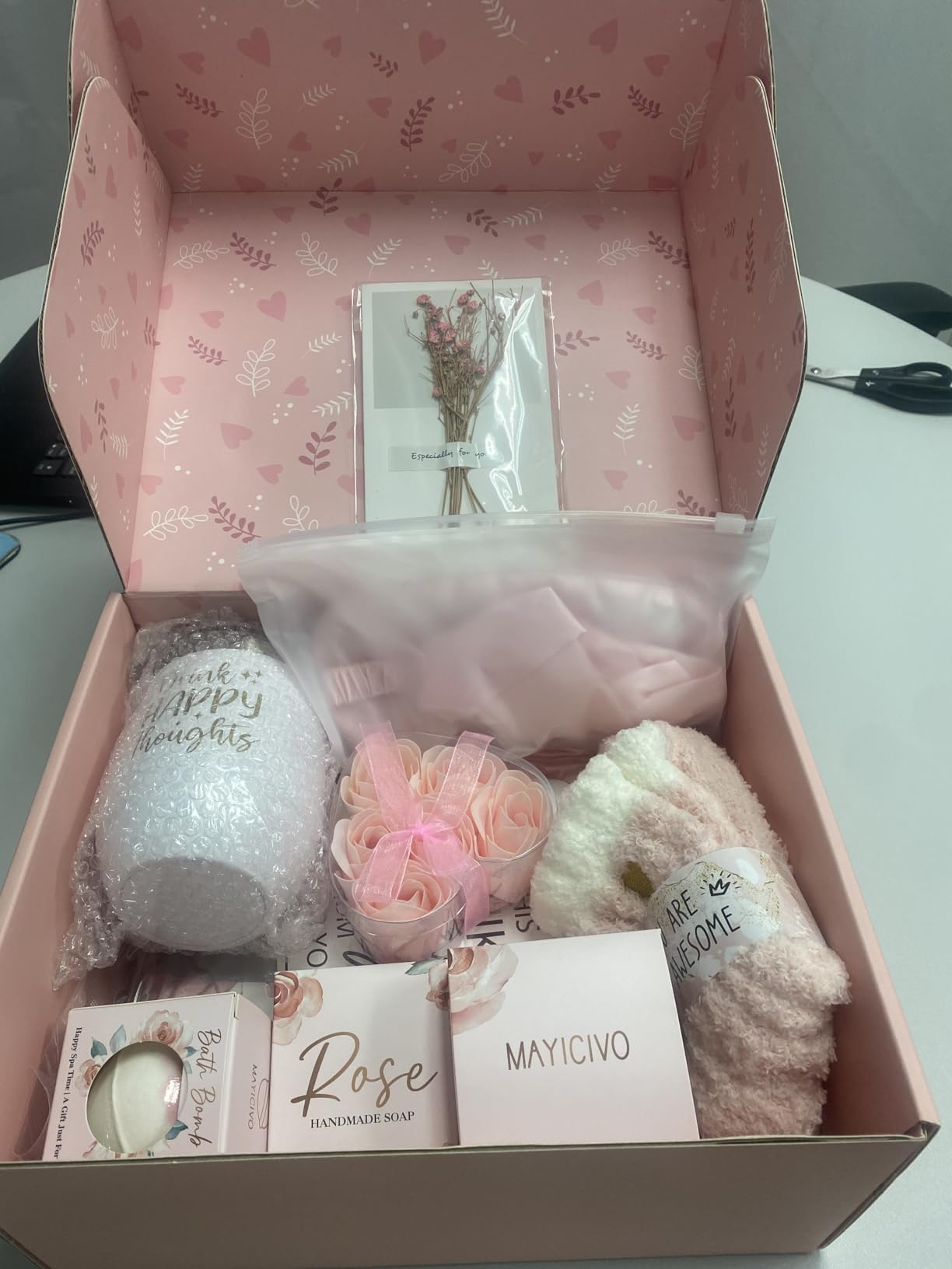 Birthday Gifts for Women Self Care Gifts Get Well Soon Gifts, Ocean Relaxing Spa Gifts Basket Care Package w/ Luxury Flannel Blanket, Unique Christmas Gifts Idea for Mom Her Friends Sister Wife - Customer Photo 2