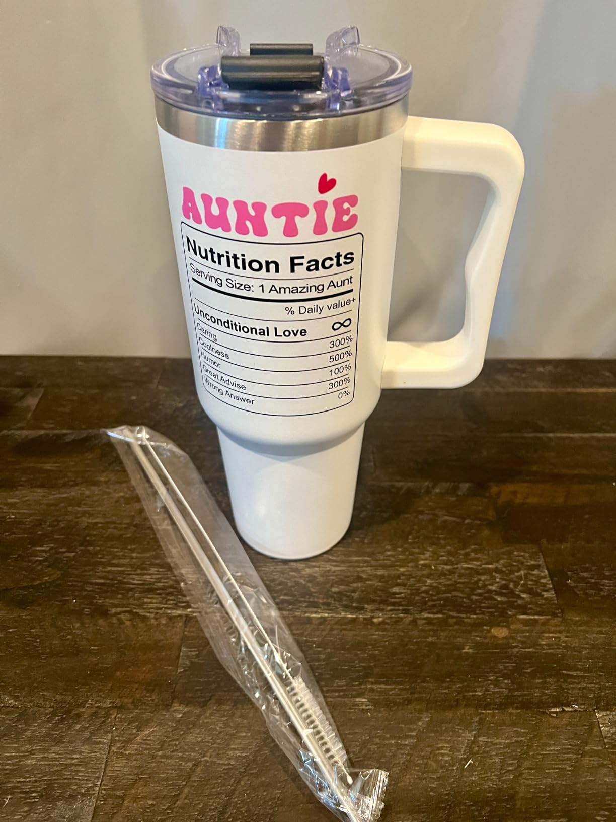 Christmas Gifts for Aunt - Cool Aunt Club Coffee Tumbler 40Oz, Best Aunty Gifts from Niece Nephew for Birthday, Mothers Day, Presents for First Time & Best Auntie Ever, New Aunty Cup with Handle Straw - Customer Photo 2