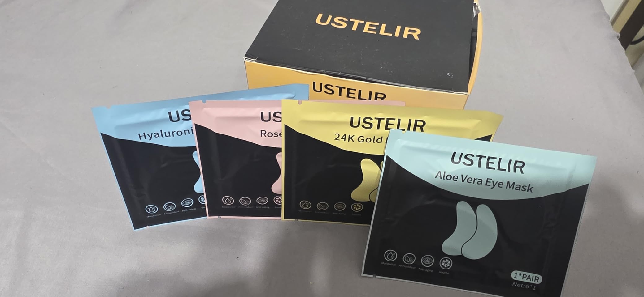 Under Eye Patches, 40 Pairs Eye Mask for Dark Circles, Puffy Eyes, Undereye Bags,Wrinkles,Eye Mask Patches with 24K Gold, Hyaluronic Acid,Rose & Aloe Vera, Eye Treatment Skin Care for Men & Women Gift - Customer Photo 2