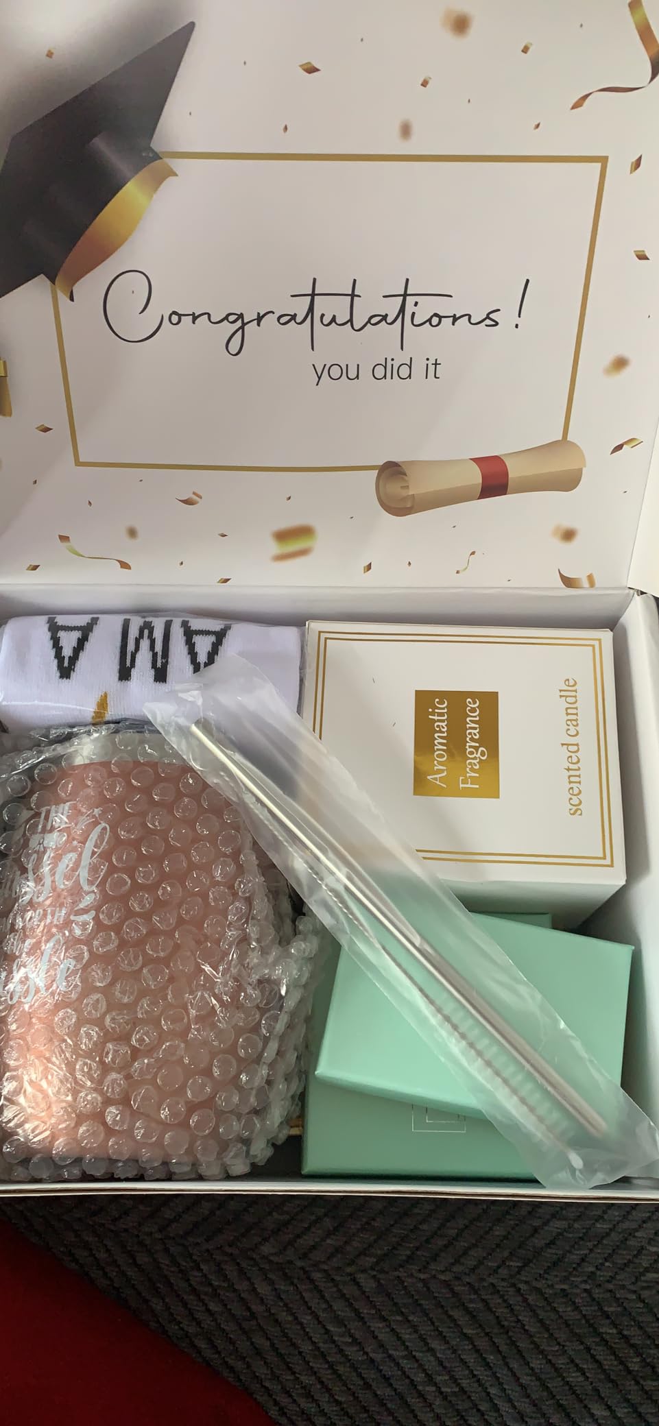 UAREHIBY Graduation Gifts for Him 2025 - 12 oz Wine Tumbler for High School, Master Degree, PhD - Gift for Friend, Brother, Son, Boys - Black - Customer Photo 1