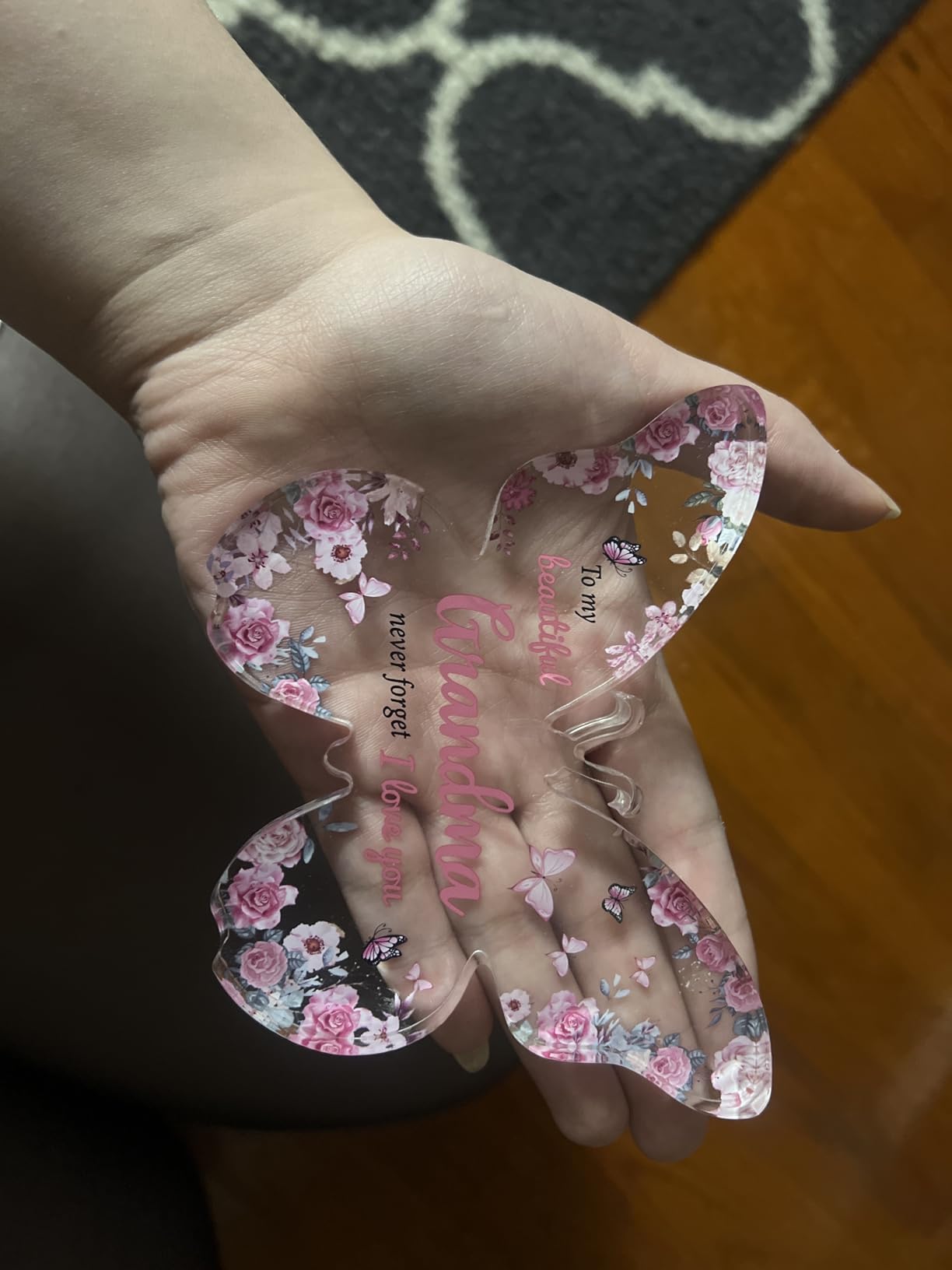 Christmas Gifts for Mom from Daughter Son: Eletorot Unique Mom Birthday Gifts, Butterfly-Shaped Acrylic Keepsake Decoration, 5x3.8 inch Mothers Day Ideas for Mom Grandma Wife Stocking Stuffers Present - Customer Photo 2