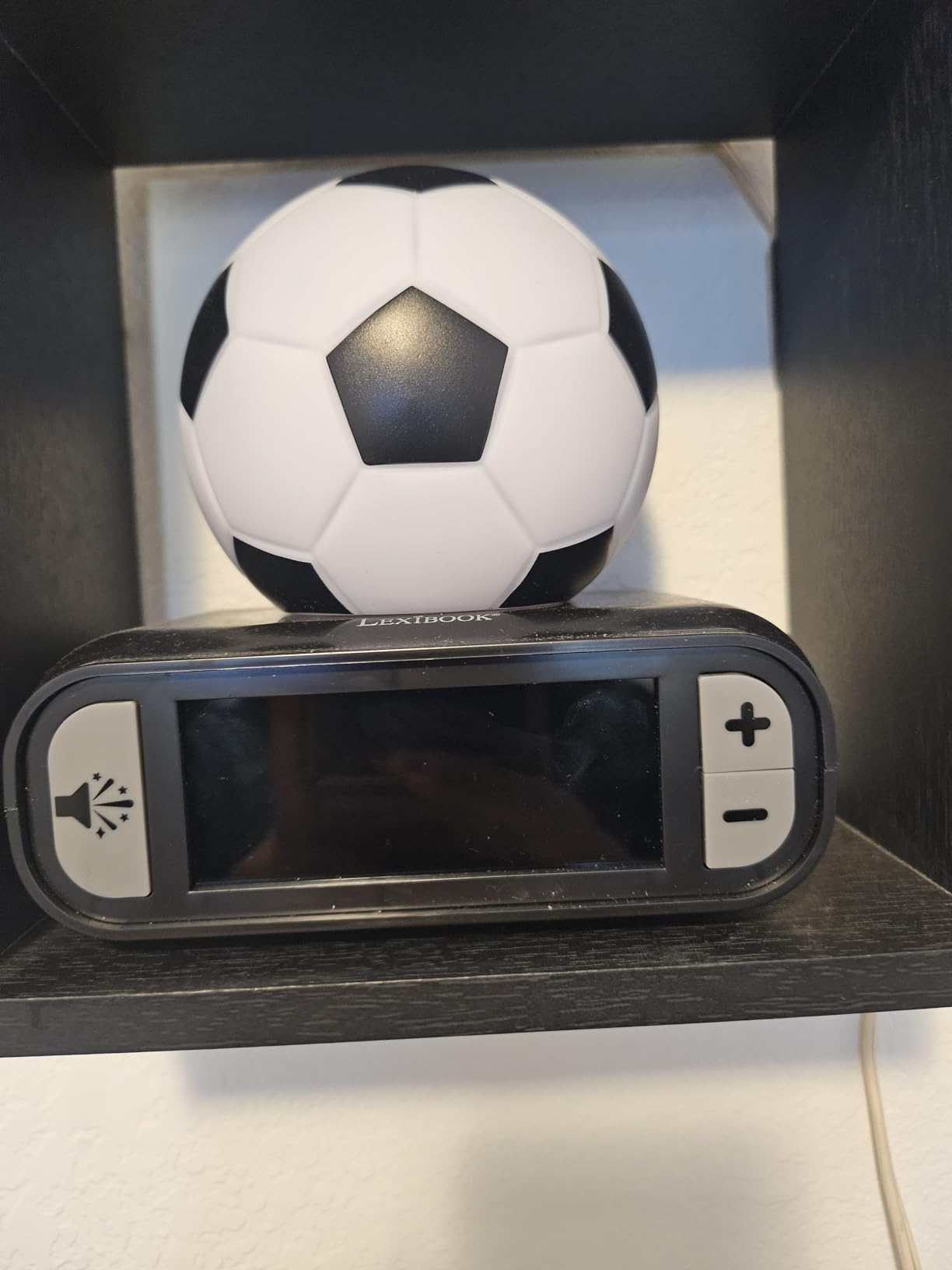 LEXiBOOK - Basketball - Basketball Nightlight Alarm Clock, Sounds and Melodies, LCD Backlit Screen, Luminous, Snooze, Blue/Orange, RL800BA - Customer Photo 1