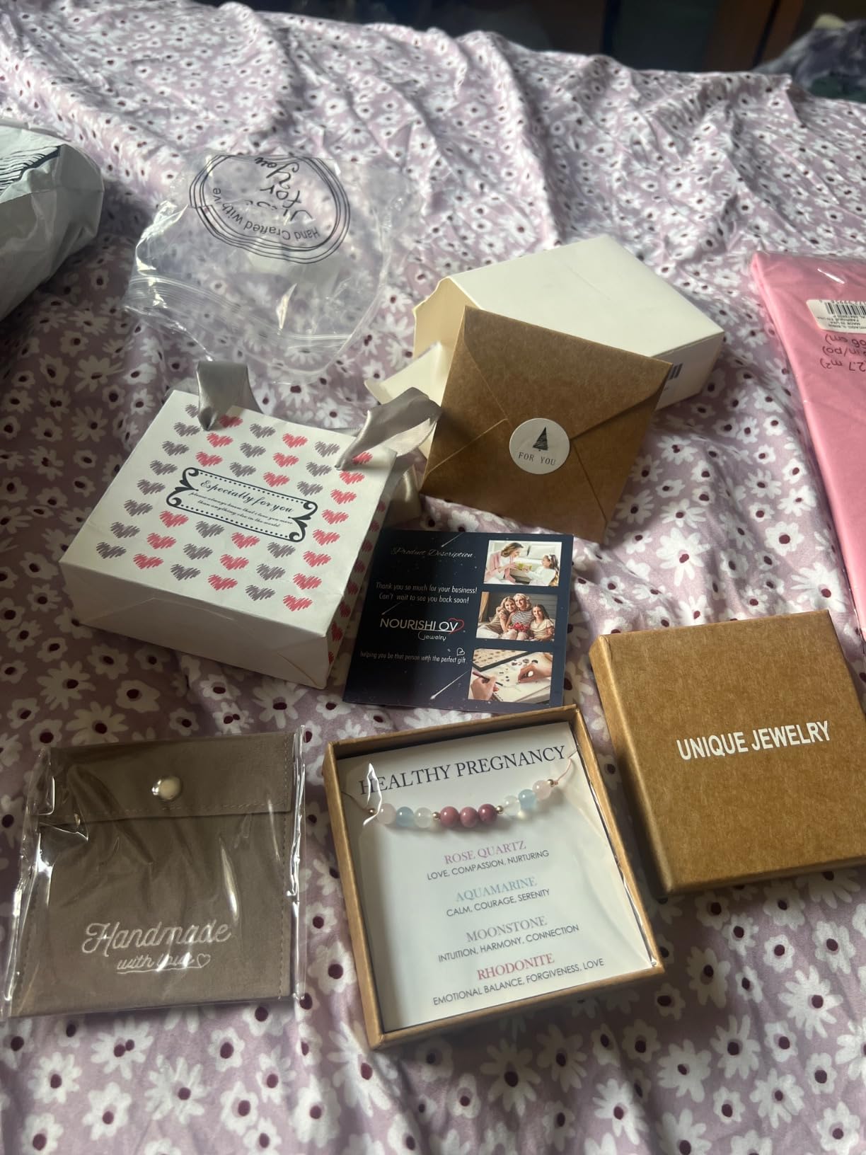 Healthy Pregnancy Gift, Moonstone Bracelet, Hope Bracelet for Women, First Time Mom Gifts, Spiritual Bracelet, Mothers Day Christmas Jewelry - Customer Photo 3