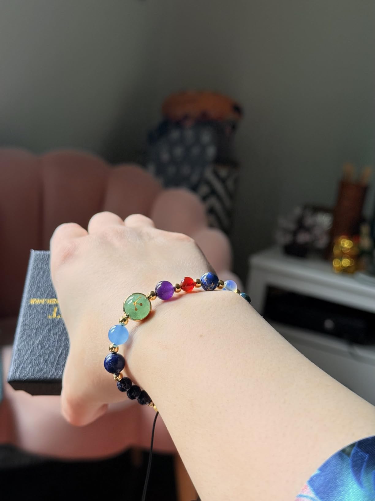 Zodiac Bracelets for Women Men,12 Constellations Healing Crystal Stone Beads Bracelet Birthday Zodiac Gifts Horoscope Spiritual Jewelry Bracelet Gifts - Customer Photo 1