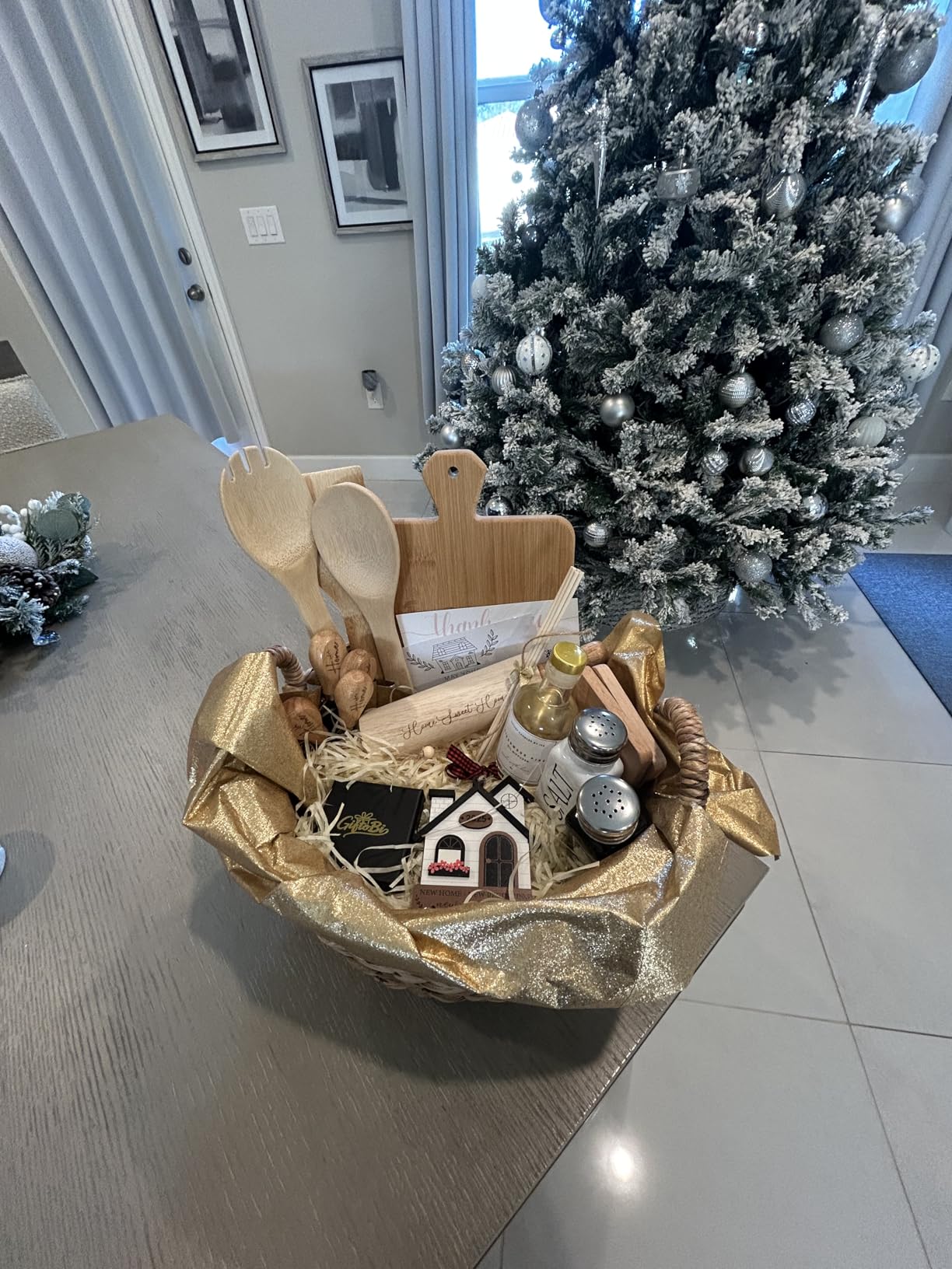 Housewarming Gifts New House -19 Pcs Closing Gifts for Couple Friend Women Men Home Buyers, House Warming Basket Christmas for New Houses Apartment Kitchen Presents(Nature,Brown) - Customer Photo 1