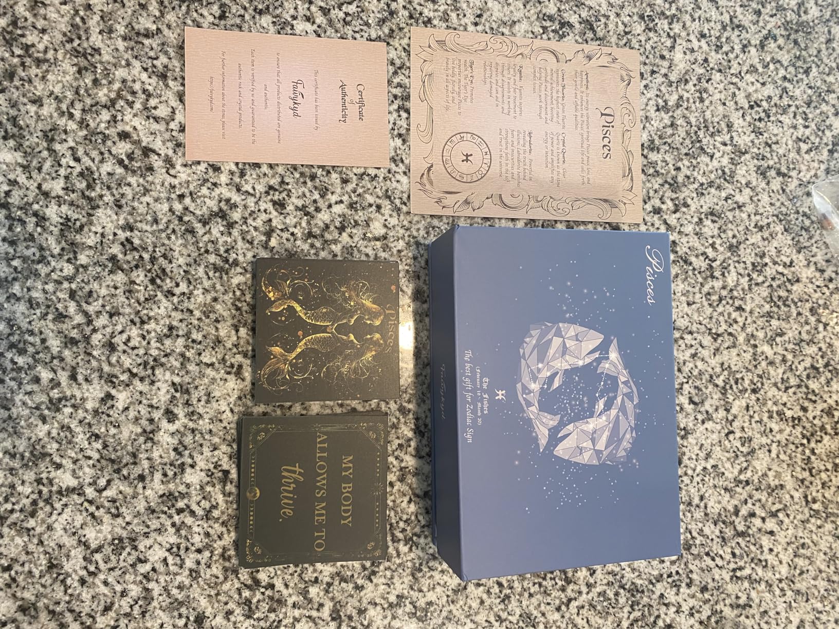 Faivykyd Taurus Gifts for Women, 6 Taurus Zodiac Crystals with 50 Miracle Mantras Affirmation Cards, Healing Astrology Gifts for Motivation, Promote Positive Energy - Customer Photo 2