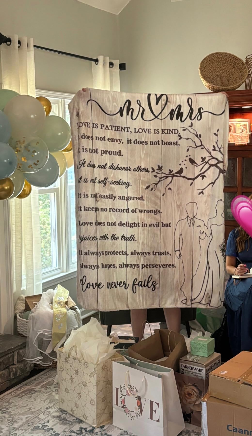 Wedding Gifts for Couples 2025 Soft Blanket, Bridal Shower Gifts for Bride to Be, Anniversary Mr and Mrs Gifts, Wedding Gifts for Newlyweds Just Married Gifts Wedding Throw Blanket 60 * 50 - Customer Photo 2