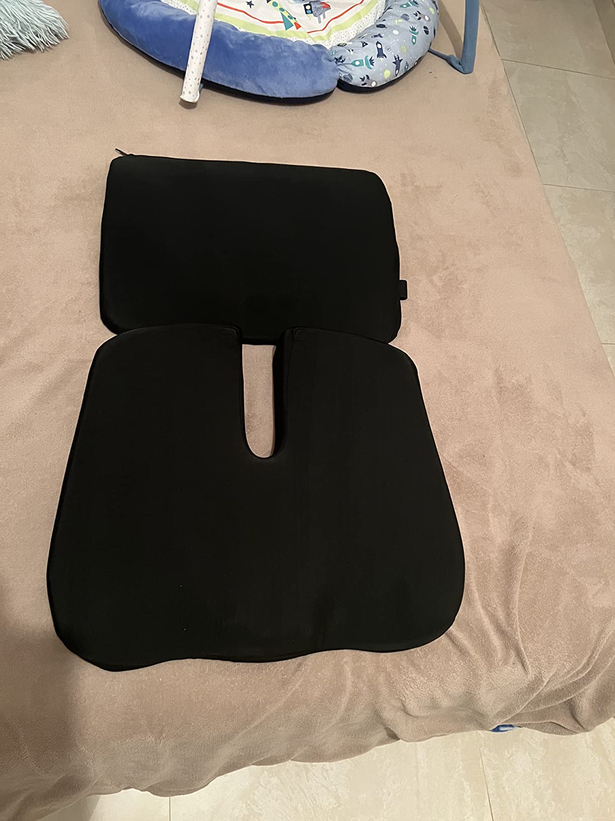 Elmara Doctor-Designed Semi-Truck Seat Cushion for Truck Driver – The Ultimate Comfort Solution for Long-Haul Drivers – Trucker Seat Cushion & Back Support – 2-Piece Ergonomic Set (Black) - Customer Photo 2