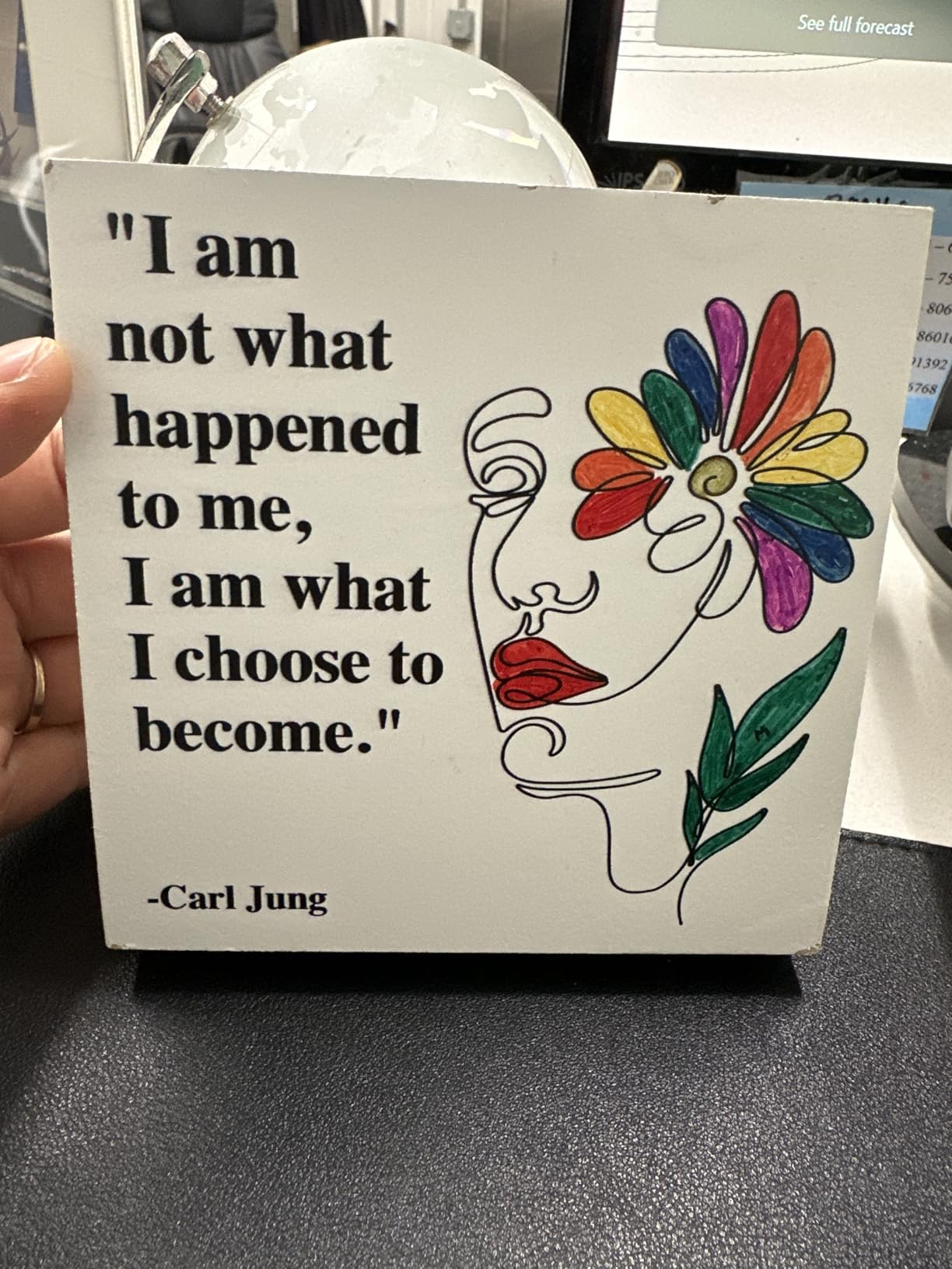 Therapy Office Desk Decor Wooden Box Sign, Mental Health Decor for Home School Counseling Decoration Mental Health Gift for Counselor Psychologist Therapist, I Am What I Choose to Become - Customer Photo 1