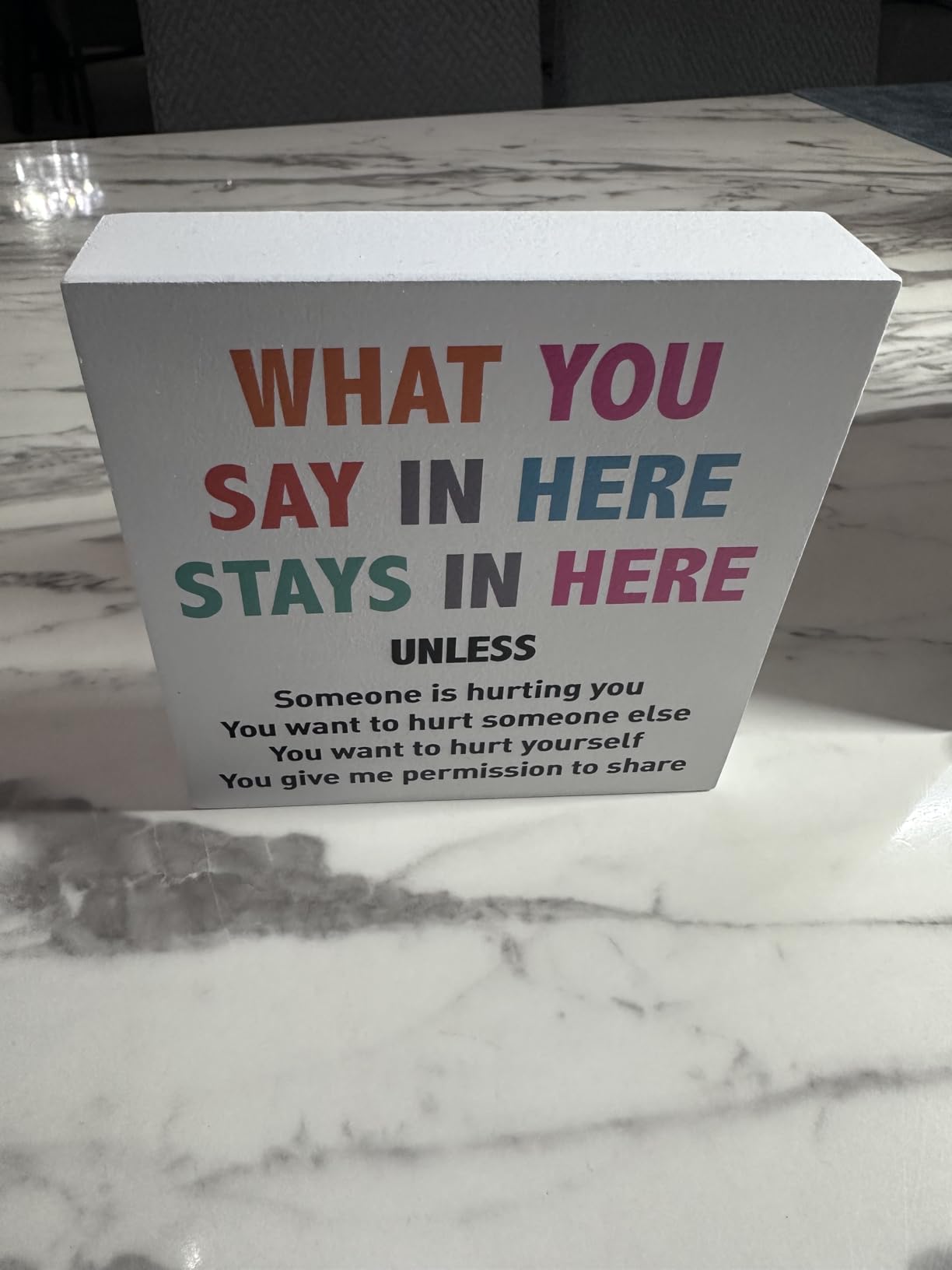 Therapy Office Desk Decor Wooden Box Sign, Mental Health Decor for Home School Counseling Decoration Mental Health Gift for Counselor Psychologist Therapist, I Am What I Choose to Become - Customer Photo 2